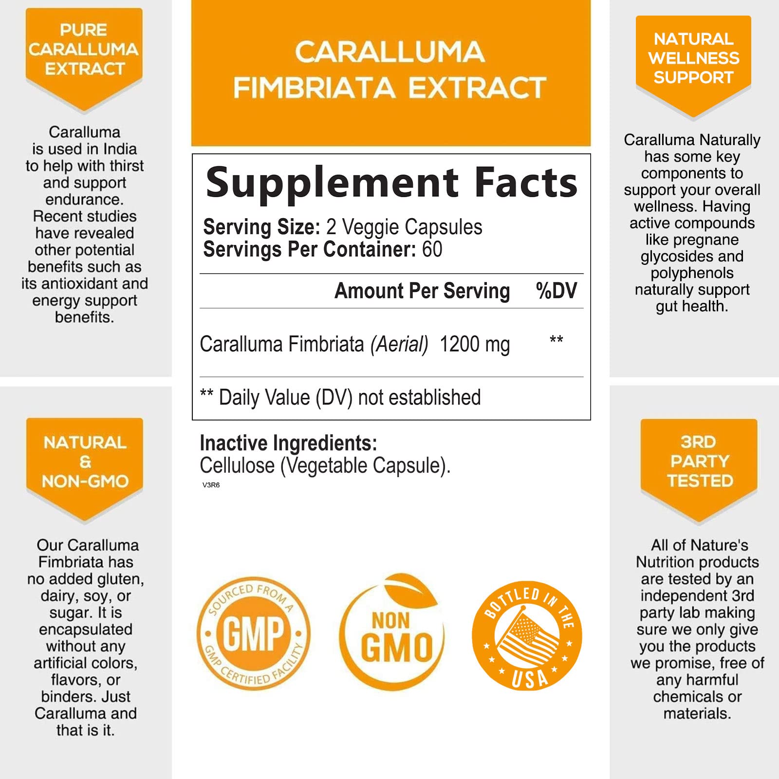 Pure Caralluma Fimbriata Extract Highly Concentrated 1200mg - Natural Endurance Support Nature's Nutrition buy supplements canada