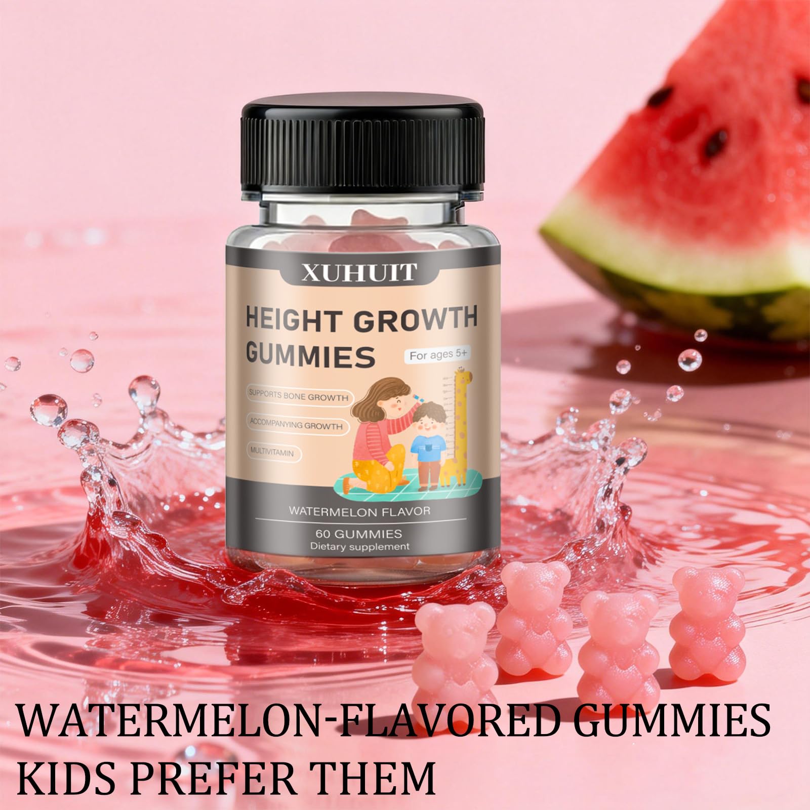 ZYGCDZ Growth Gummies for Kids & Teens - Natural Height Support with Vitamin D3, K2, Calcium & Ashwagandha - Bone Strength Supplement for Picky Eaters Ages 5+ (Watermelon Flavor) (1) ZYGCDZ buy supplements canada