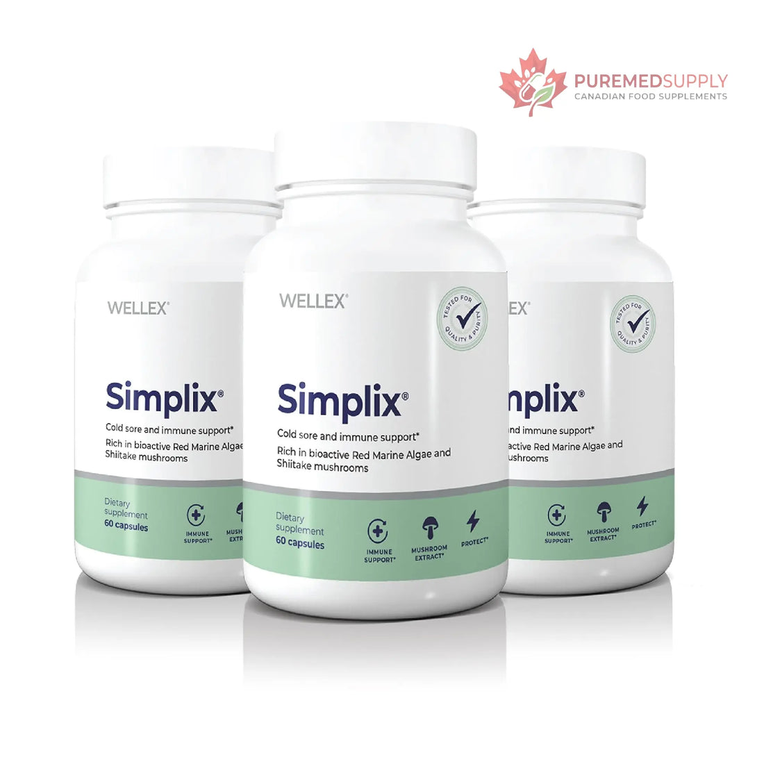 Simplix | Natural Supplement to Strengthen The Immune System | Respond to Outbreaks | Source of Highly Researched Mushroom & Seaweed Polysaccharides 60 Veggie Capsules (3 Pack) (180 Count) Papillex buy supplements canada