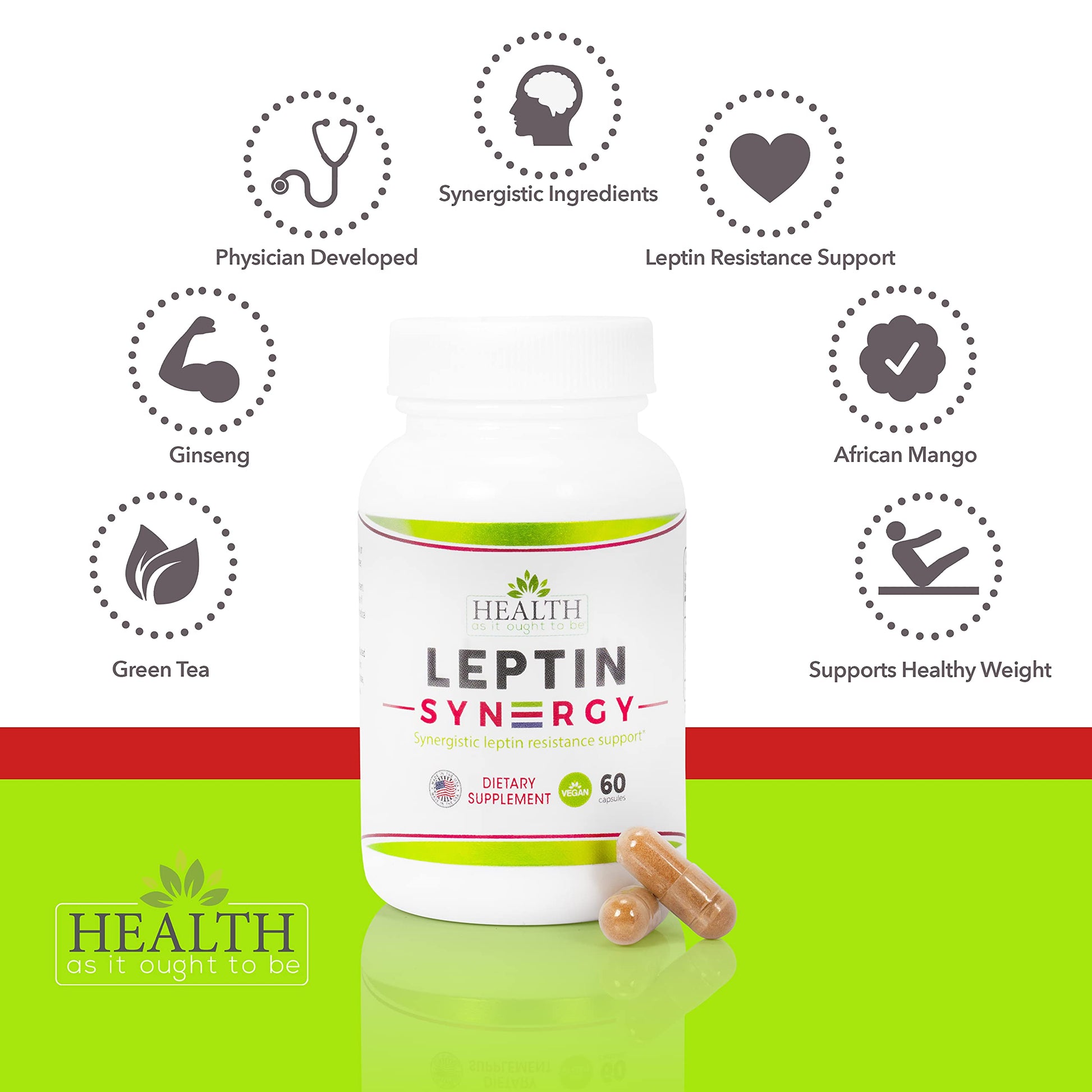 Leptin Syn3rgy (Green Tea, African Mango, Ginseng) - 60 Capsules Health As It Ought To Be buy supplements canada