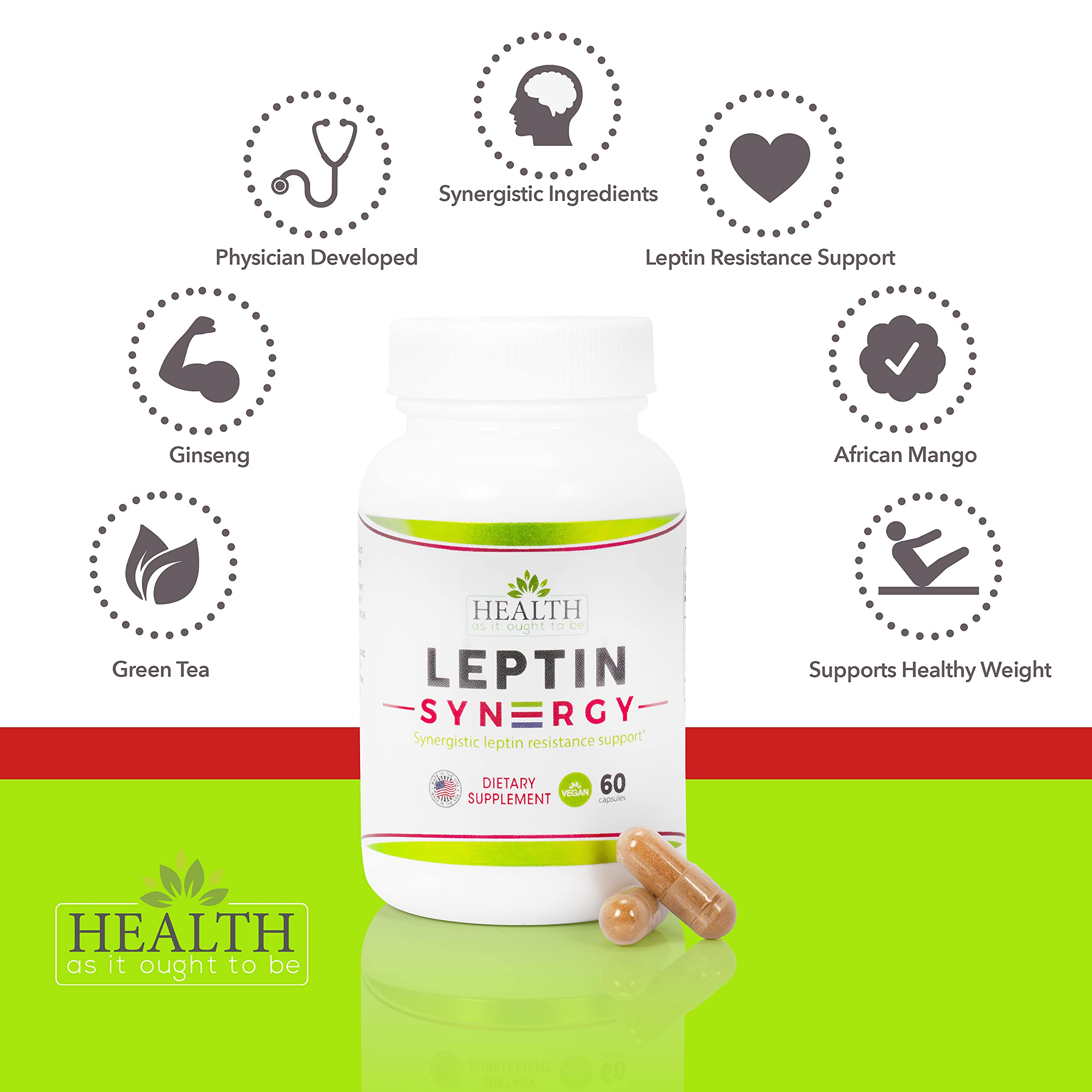 Leptin Syn3rgy (Green Tea, African Mango, Ginseng) - 60 Capsules Health As It Ought To Be buy supplements canada