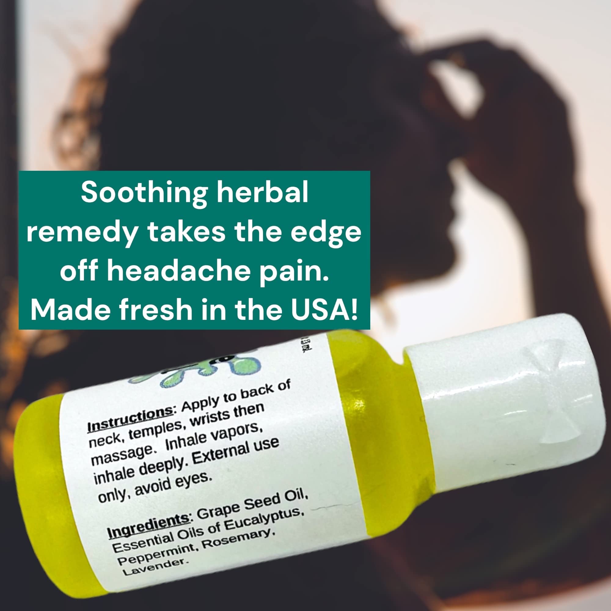 Urban ReLeaf Headache Relief Oil! 100% Natural Herbal Remedy, Sinus, Tension, Neck, Temples. Made in USA! Works Fast! Gentle Essential Oil Relief Urban ReLeaf buy supplements canada