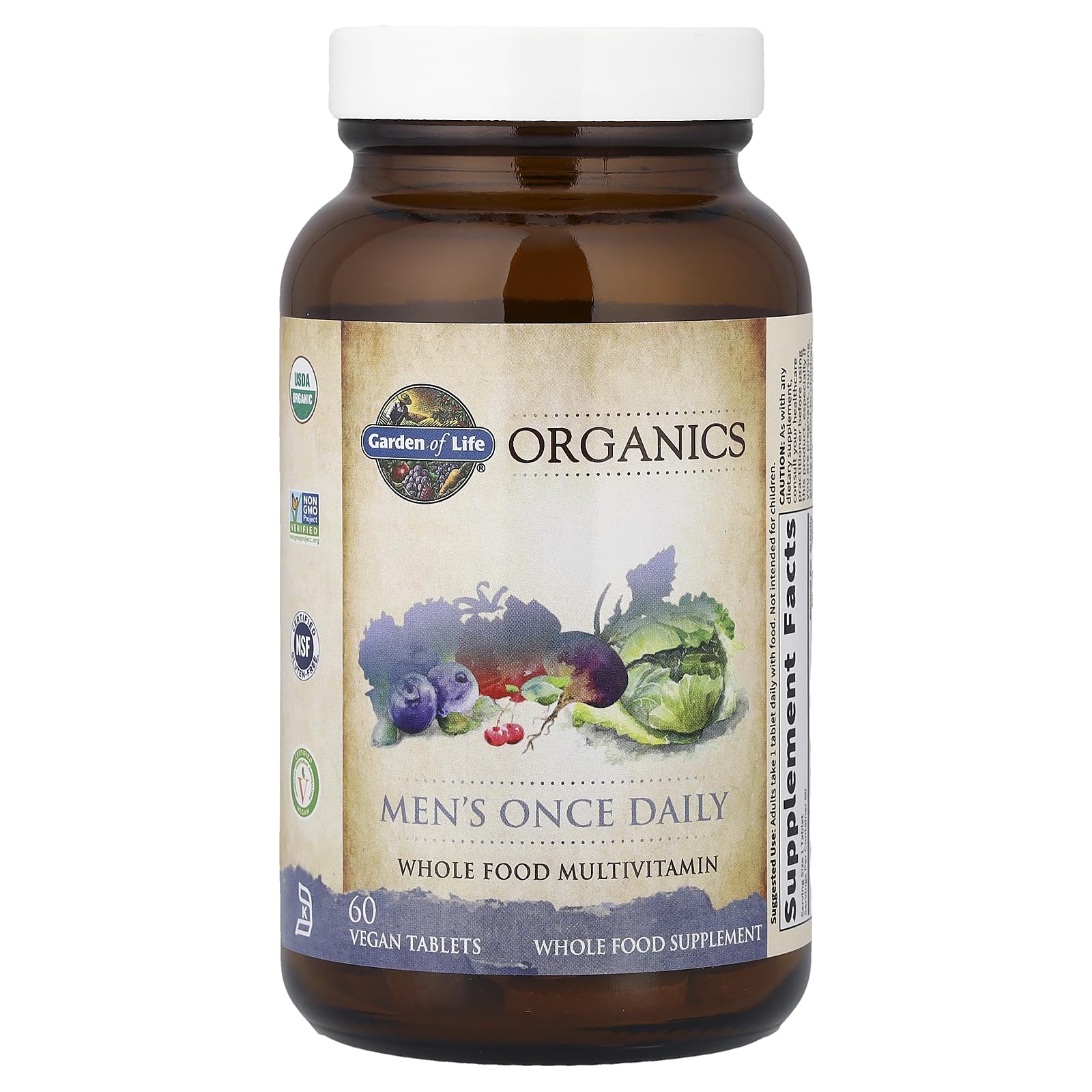 Garden of Life Once Daily Whole Food Multivitamin for Men, Organic Mens Vitamins & Minerals, Vitamin C, Zinc, Vegan, for Health & Well-Being, 60 Tablets Garden of Life buy supplements canada