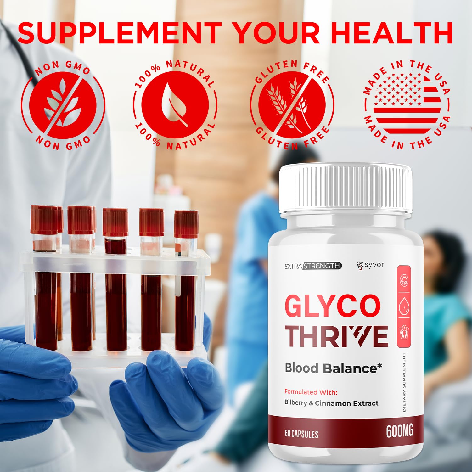 Glyco Thrive Capsules, Official GlycoThrive Glycogen Support Pills with All Natural Ingredients, Advanced Formula Health Supplement with Max Strength Premium Vitamins for Women & Men (60 Capsules) Syvor buy supplements canada