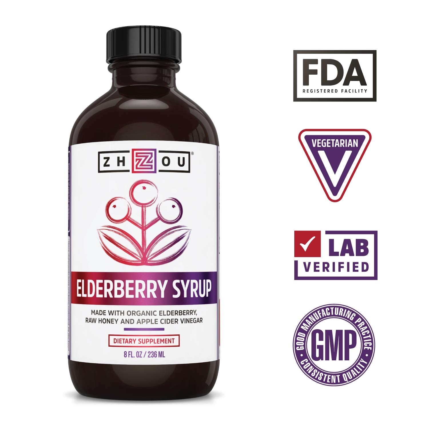 Zhou Nutrition Elderberry Syrup, Immune System Booster with Organic Elderberry Syrup Zhou Nutrition buy supplements canada