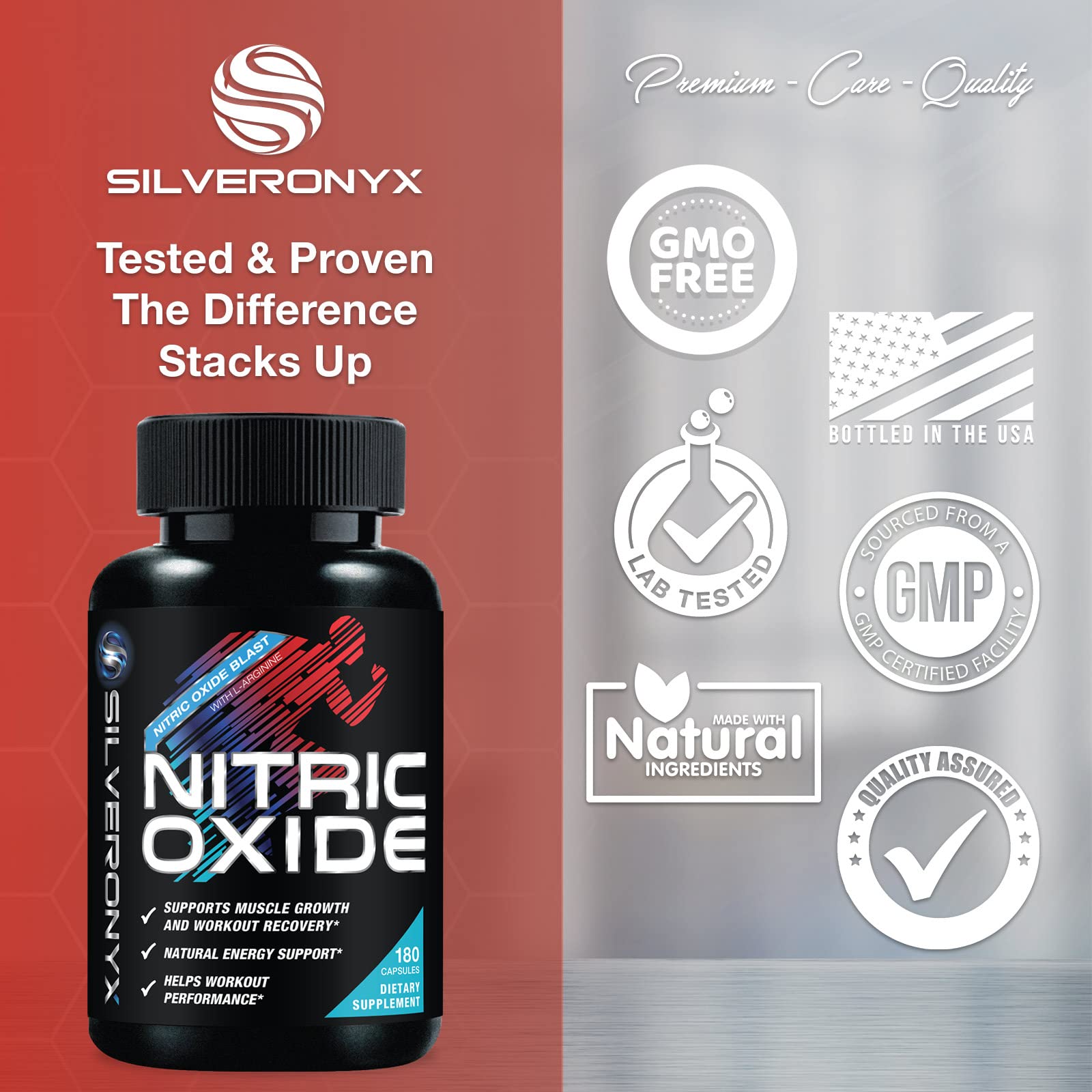 Extra Strength Nitric Oxide Supplement L Arginine 3X Strength - Citrulline Malate, AAKG SILVERONYX buy supplements canada