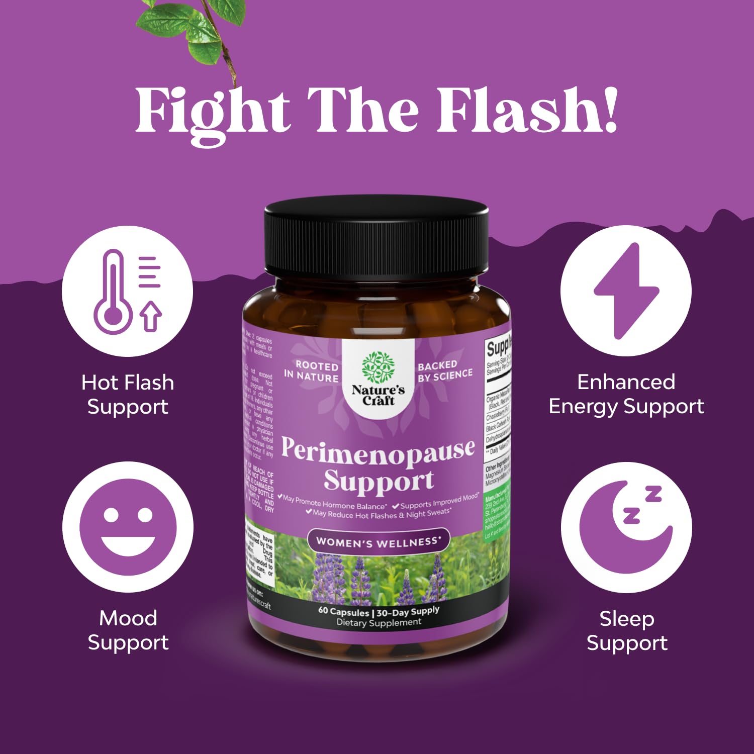 Complete Perimenopause Supplement for Women - Multibenefit Menopause Ease for Women with Maca Root Vitex Berry & Black Cohosh for Hot Flashes Night Sweats Hormone Balance and Mood Support - 60 Count Natures Craft buy supplements canada