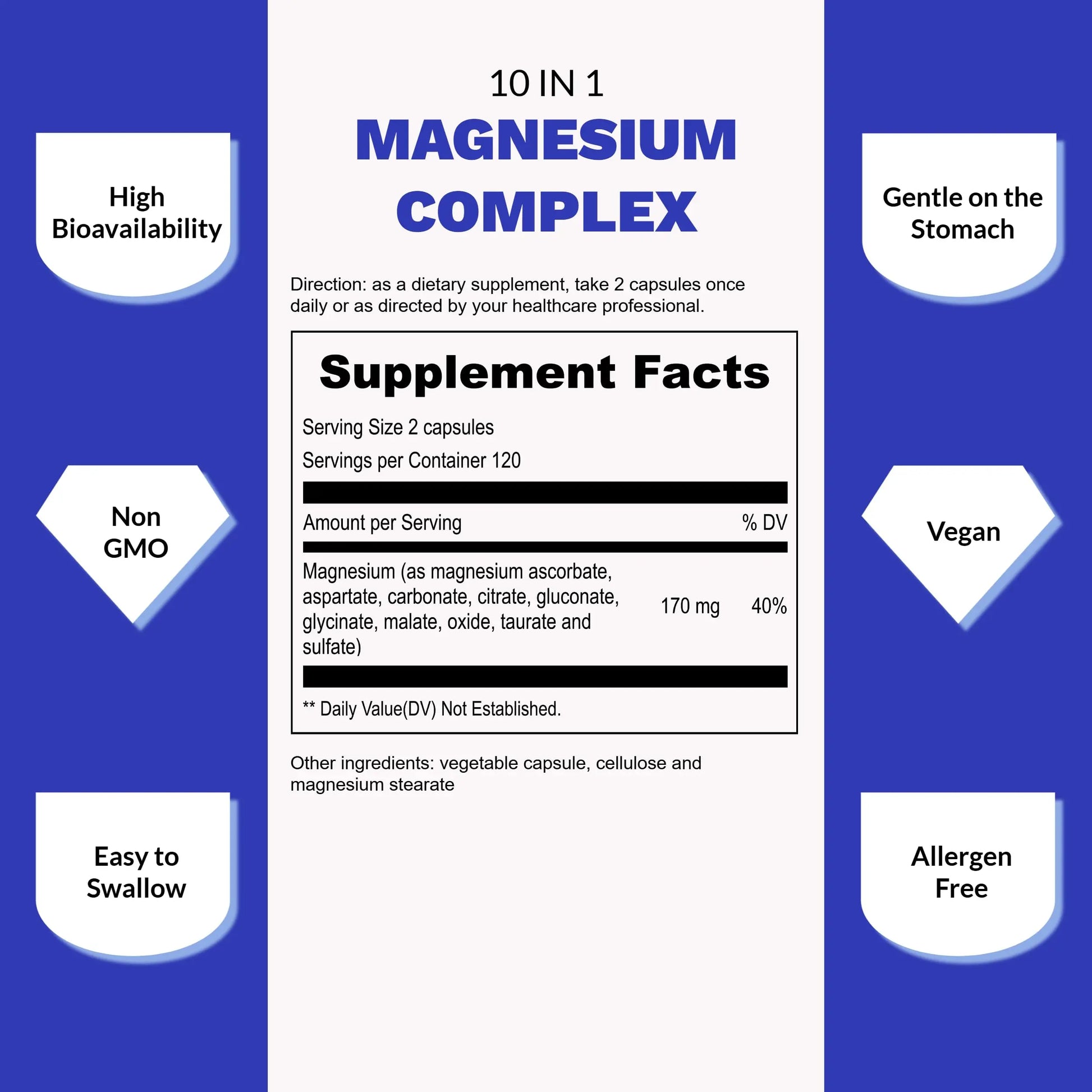 UpNourish Magnesium Supplement - 10 in 1 Magnesium Complex - Full Spectrum Magnesium Mineral Supplements with Glycinate, Citrate, Taurate, Malate, Carbonate, Oxide and More, 240 Vegan Capsules UpNourish buy supplements canada