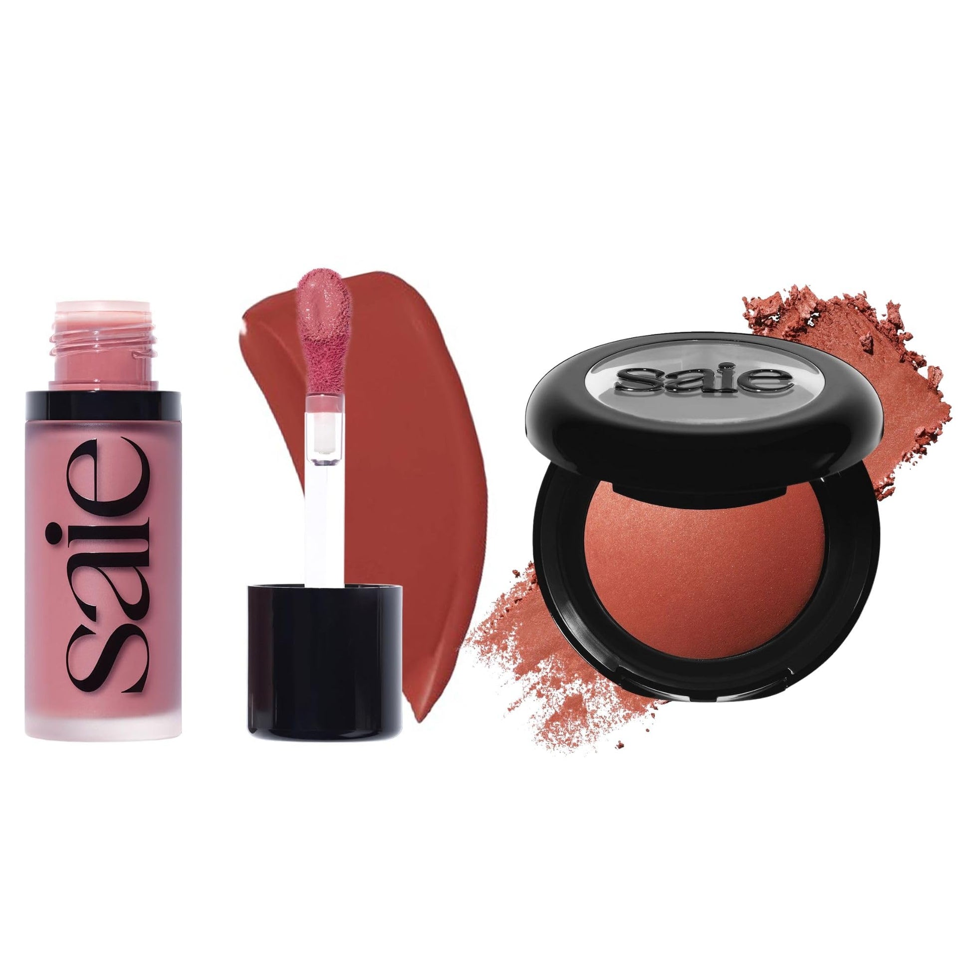 Saie Cheek Flush Duo - Dew Liquid Blush (.40 oz, Spicy), SuperSuede Baked Powder Blush (.01 oz, Ciao) - Layerable, Skin-Nourishing Blushes for a Seamless Radiant Finish Saie buy supplements canada