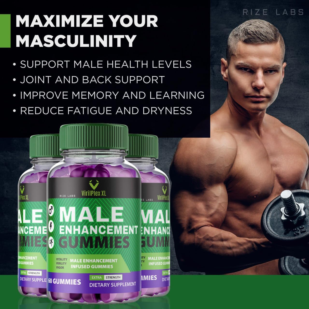 VirilPlex XL Male Performance Gummies, Premium Formula for Health and Wellbeing, VirilPlex XL for Men Gummys to Deliver Peak Performance Benefits, VirilPlexXL Gomitas (60 Gummies) rize labs buy supplements canada
