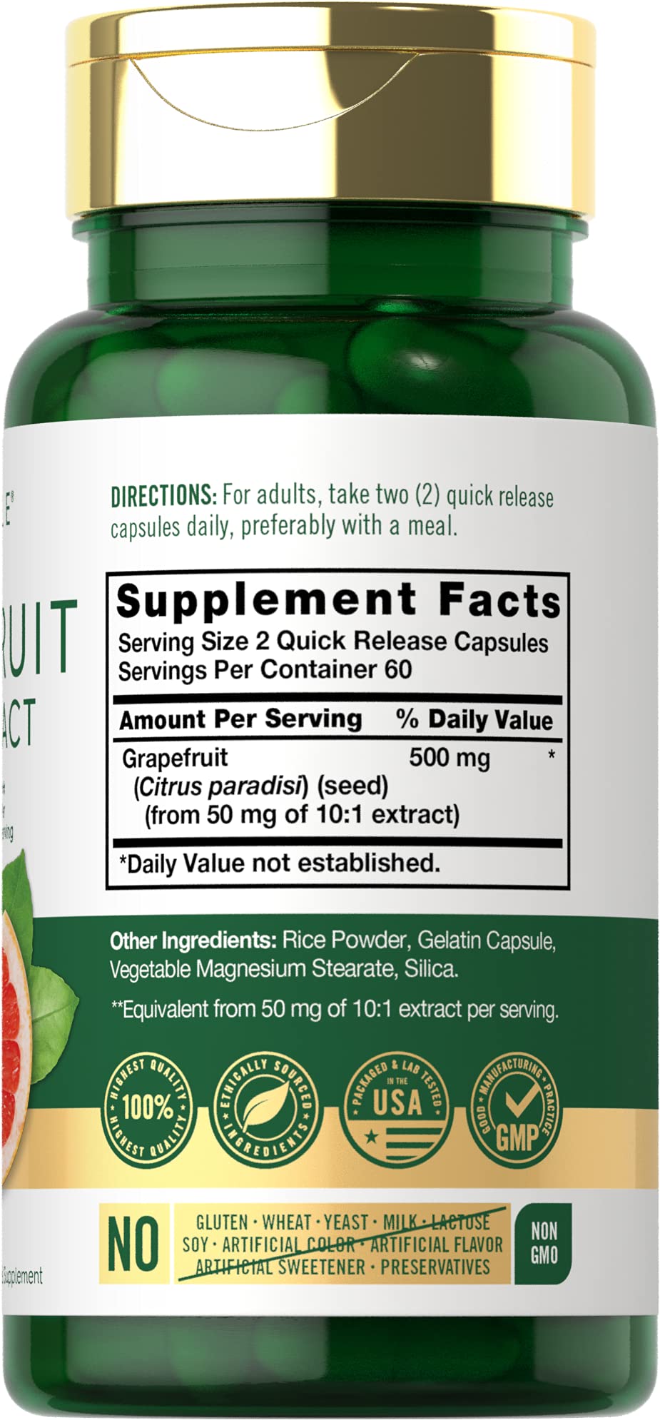 Carlyle Grapefruit Seed Extract | 500 mg 120 Capsules | Maximum Strength | Non-GMO Carlyle buy supplements canada