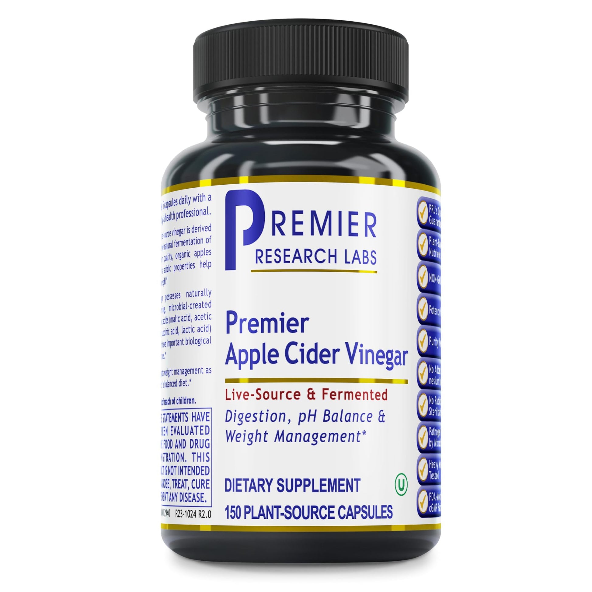 Premier Research Labs Apple Cider Vinegar Capsules - ACV Capsules, Apple Cider Vinegar Pills, Supplement for Digestion, pH Balance, Microbiome Health for Women and Men - 150 Vegetarian Capsules Premier Research Labs buy supplements canada
