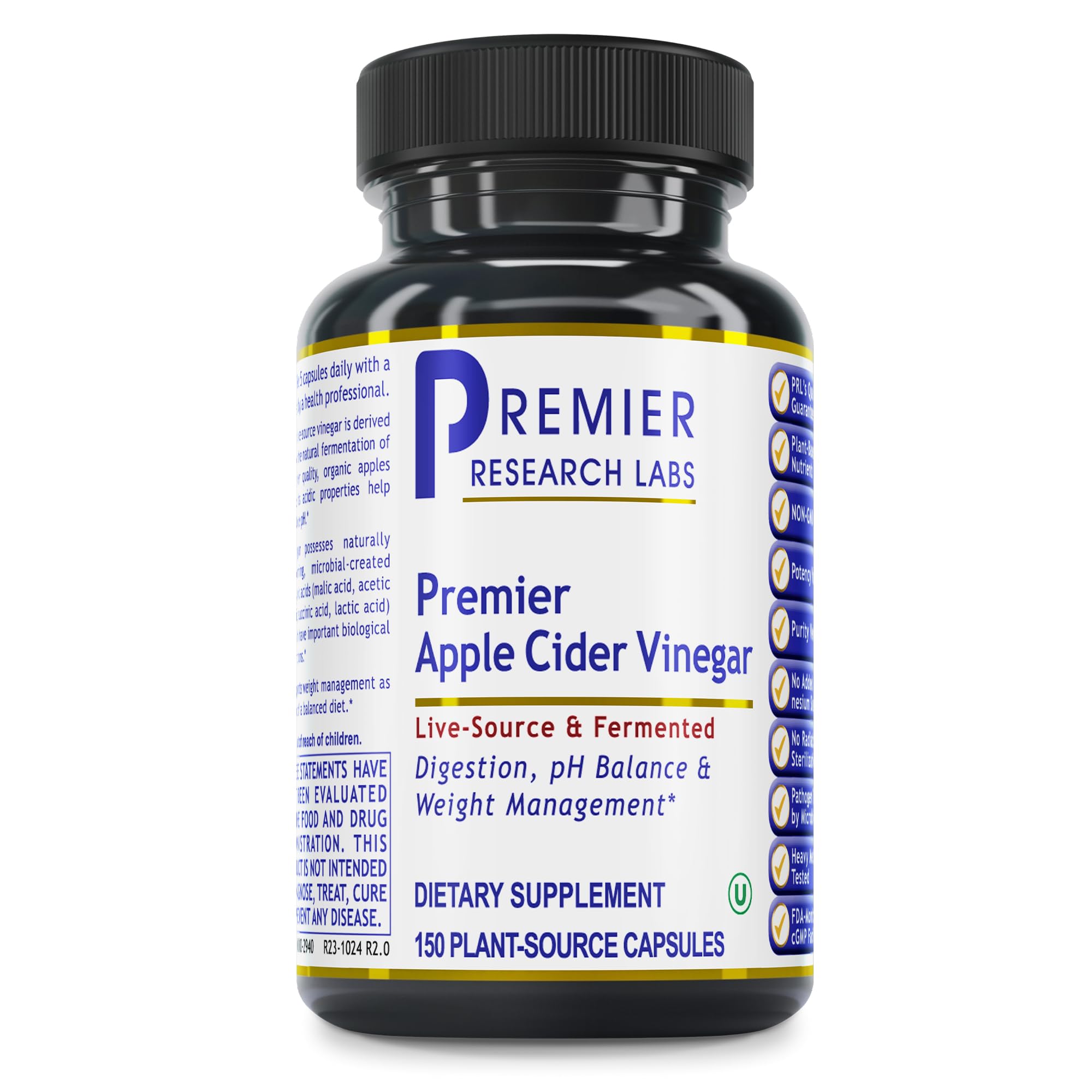 Premier Research Labs Apple Cider Vinegar Capsules - ACV Capsules, Apple Cider Vinegar Pills, Supplement for Digestion, pH Balance, Microbiome Health for Women and Men - 150 Vegetarian Capsules Premier Research Labs buy supplements canada