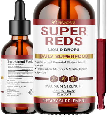 THE HEALTHY LIFE 4 ME Liquid Super Reds Phytonutrient Superfood Drops | Phytonutrient Blend containing Polyphenols | Antioxidants & More | Great Taste 2oz - 30 Day Supply THE HEALTHY LIFE 4 ME buy supplements canada