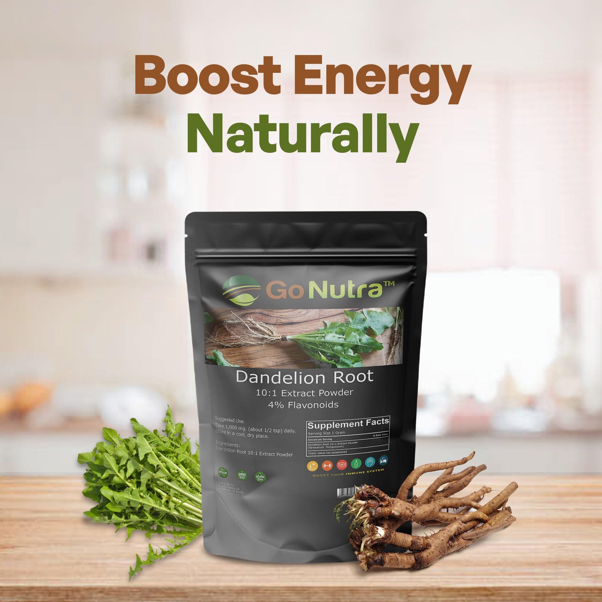 Go Nutra - Dandelion Root Powder, Potent 10:1 Dandelion Root Extract with 4% Flavonoids Go Nutra buy supplements canada