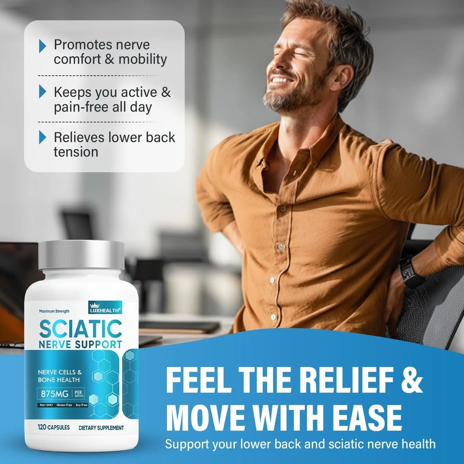 Sciatic Nerve Support Supplement, 120 Capsules Nerve Savior for Neuropathy, Premium Formula with Natural Botanical & Vitamin Complex Vivaherbal buy supplements canada