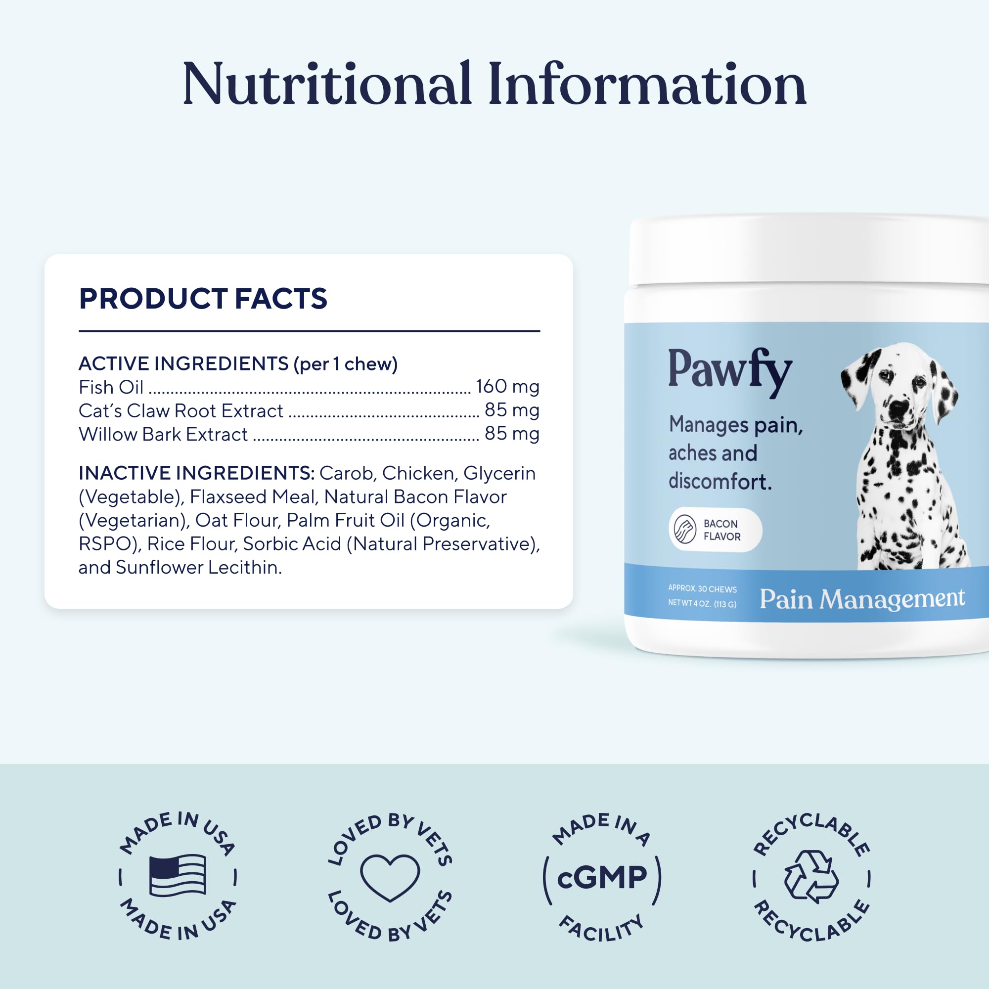 Pawfy Advanced Pain Management - Essential Vitamins & Supplements with Omega 3 |Joint Supplement for Dogs - Supports Hip & Joint Health for Small, Medium, Large Breeds | 30 Fast-Acting Chews Pawfy buy supplements canada