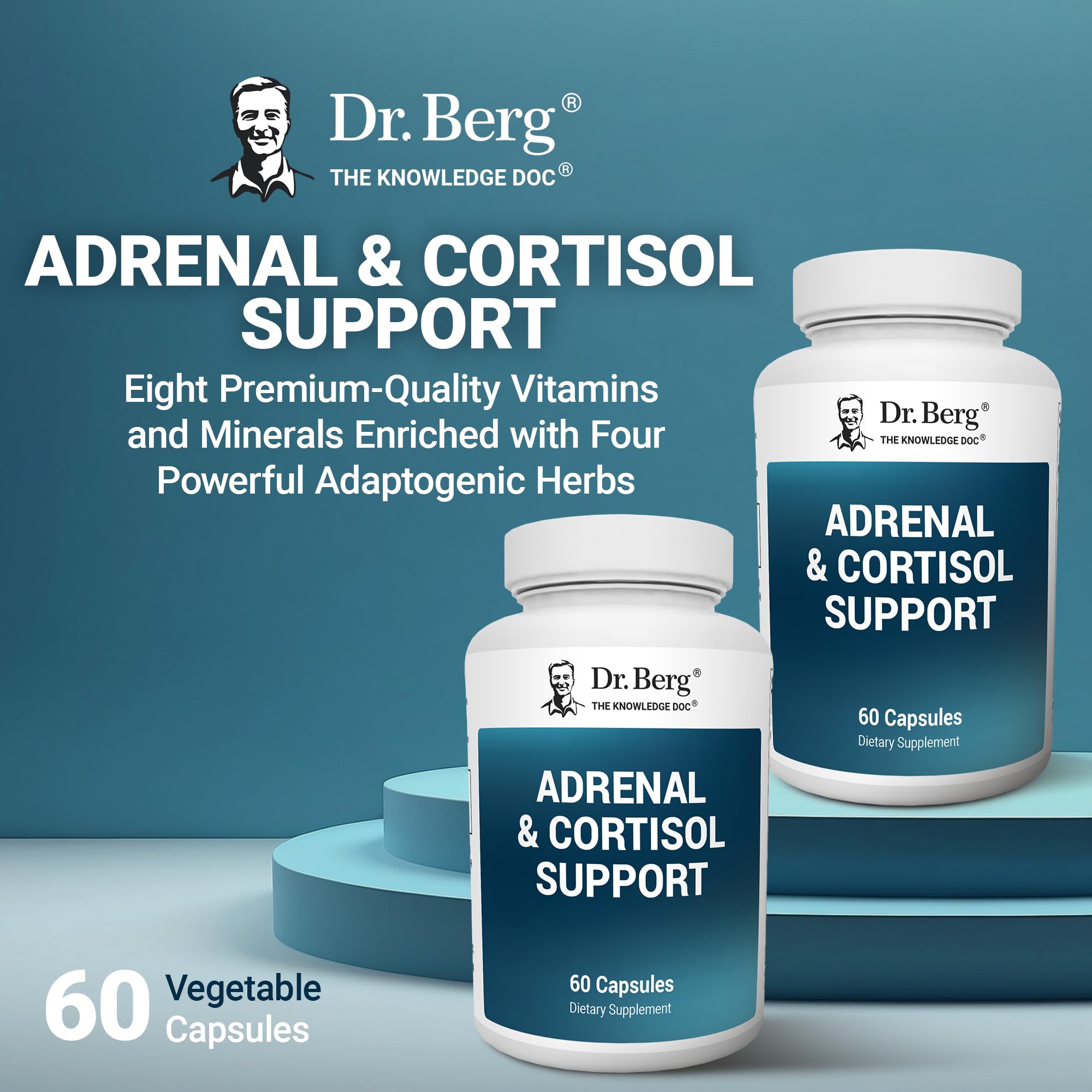 Dr. Berg Adrenal & Cortisol Capsules - Adrenal Supplement & Cortisol Manager - Mood, Focus, Relaxation and Stress Support - Adrenal Supplements with Ashwagandha Extracts - 60 Capsules Dr. Berg Nutritionals buy supplements canada
