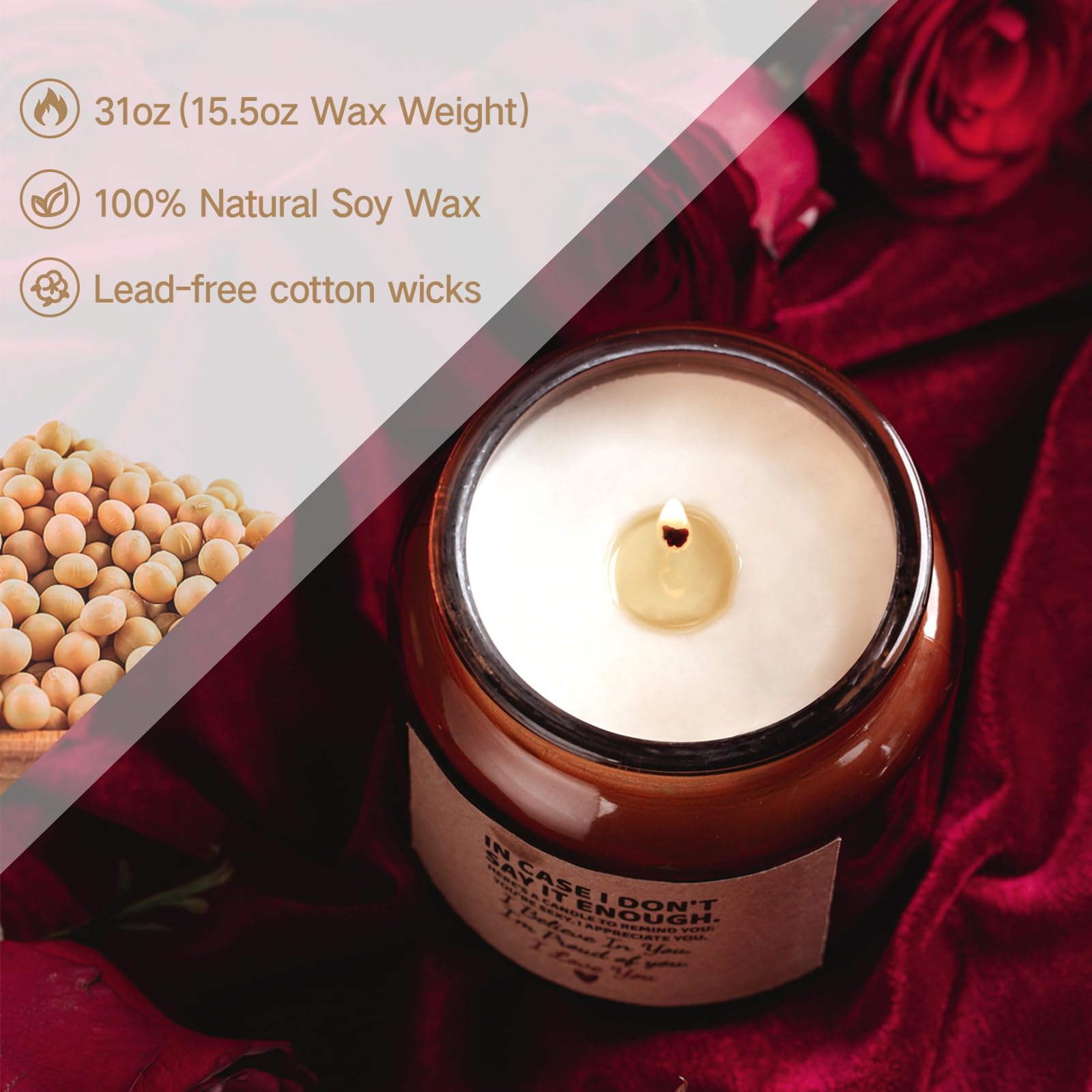 Candle Amber Moss Scented, Valentines Day Gifts for Her Girlfriend Wife, Romantic Anniversary YINUO LIGHT buy supplements canada