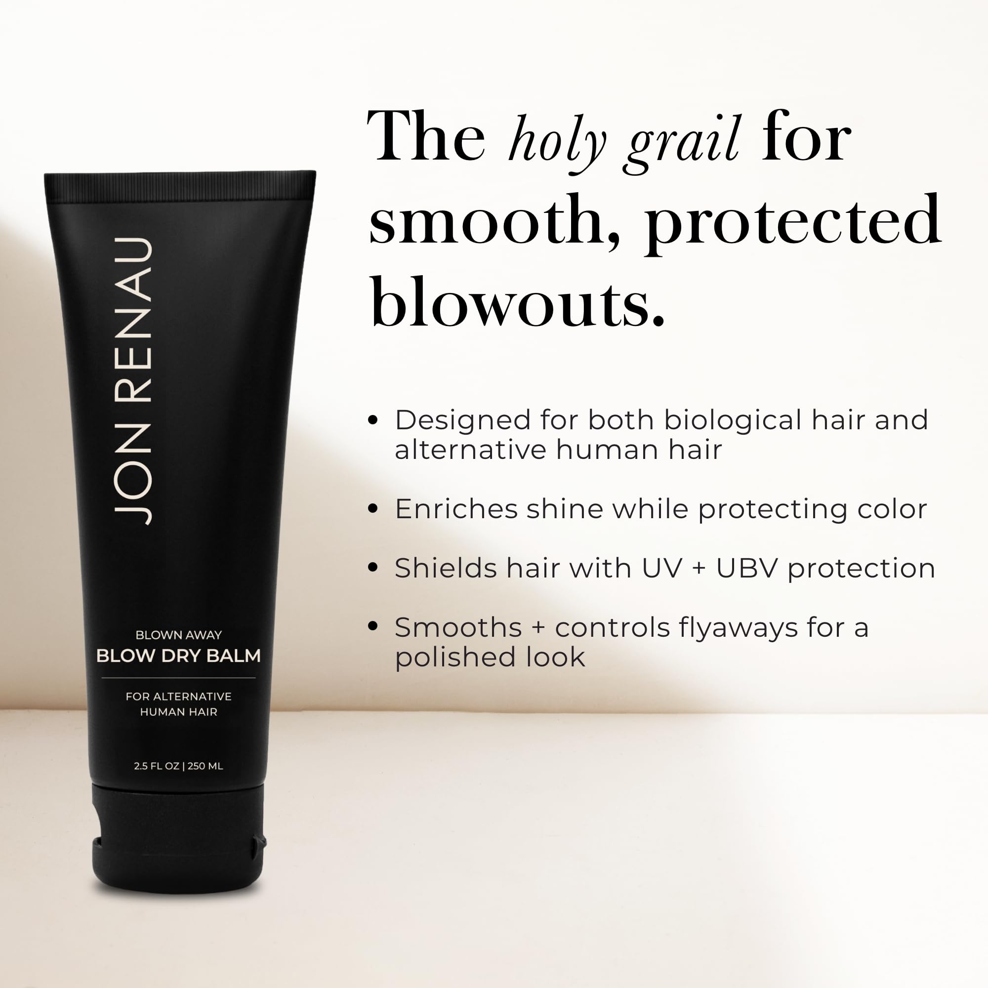 Jon Renau Blown Away Blow Dry Balm for Human Hair Wigs, Shine Enhancing Styling Balm with UV and Color Protection, Lightweight Blow Dry Balm for Human Hair Toppers and Extensions, 2.5 Oz Jon Renau buy supplements canada