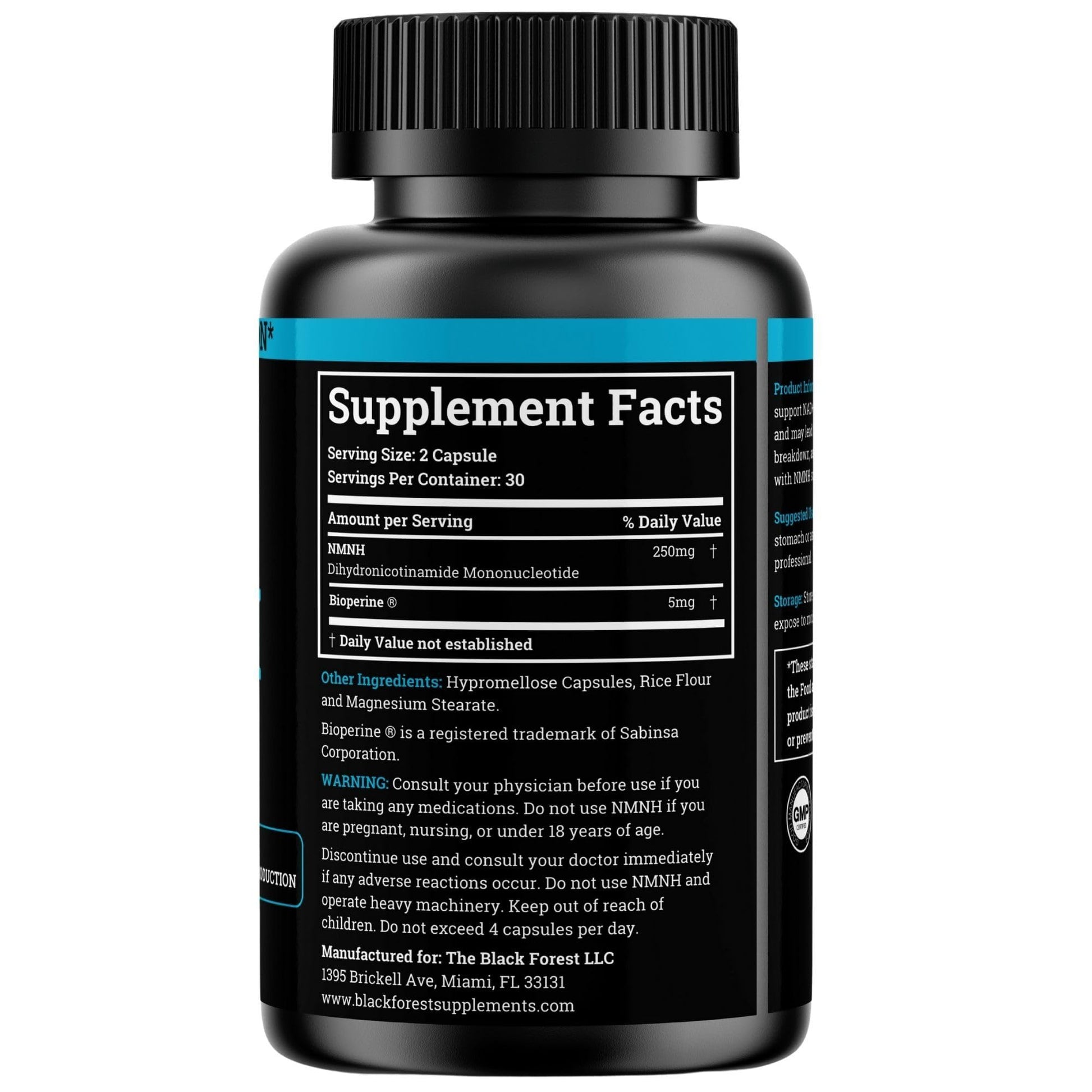 NMNH Supplement 250MG Pure Dihydro-Nicotinamide Mononucleotide (NMN Supplement Alternative with Bioperine® For 3X The Bioavailability) NAD Supplement to Boost NAD+ Levels For Anti-Aging & Energy Black Forest buy supplements canada