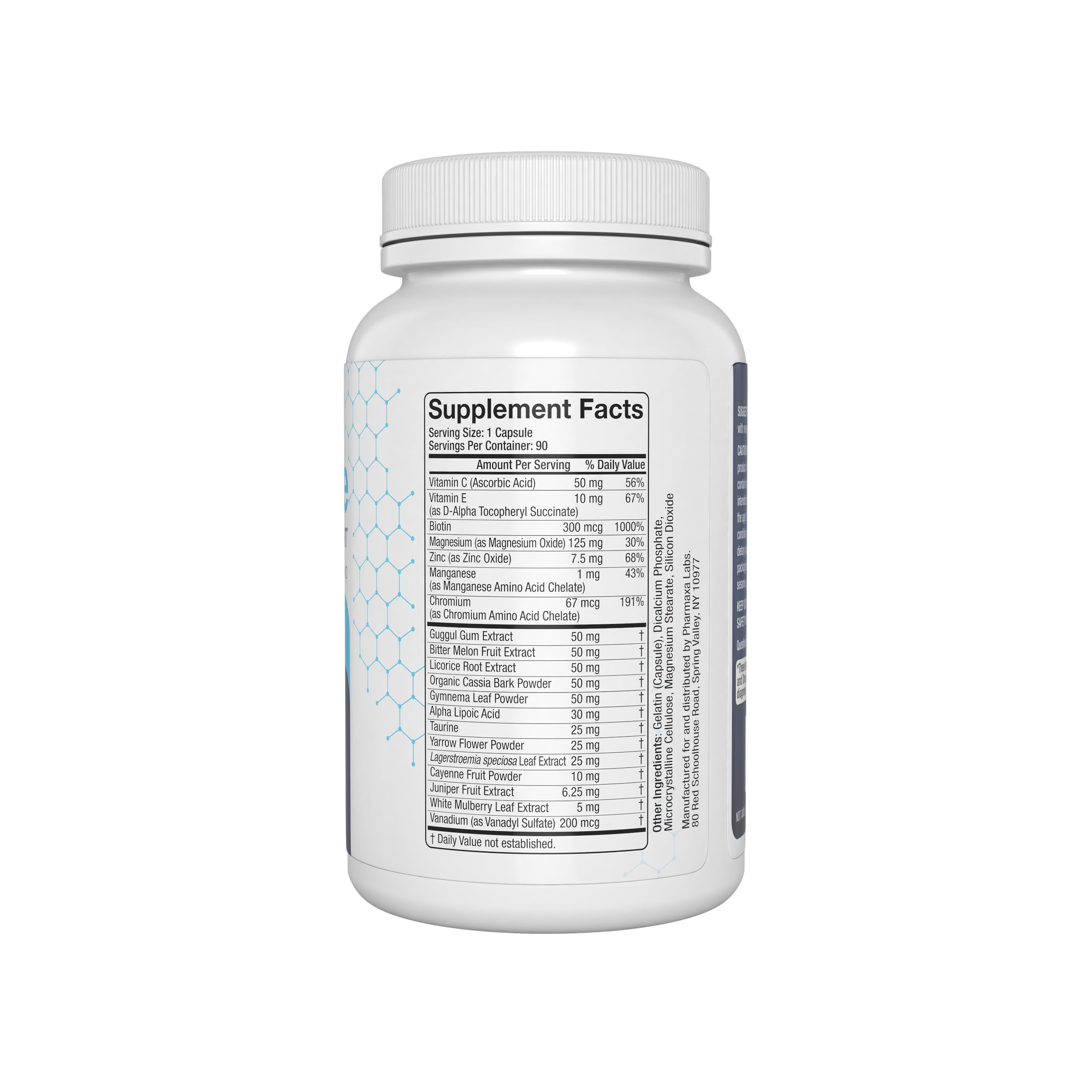 Gluctose Blood Health Support Supplement - Advanced Formula for Men & Women - Chromium, Magnesium, Alpha Lipoic Acid, Bitter Melon, Gymnema - 90 Day Supply / 90 Capsules Pharmaxin Labs buy supplements canada