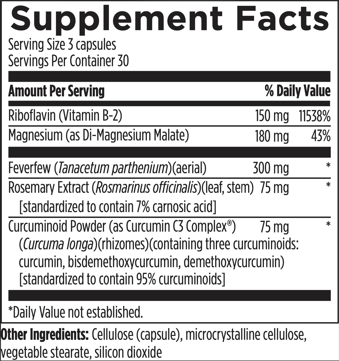 Designs for Health Migranol - Feverfew Supplement with Magnesium Malate, Curcumin (Turmeric) Extract, Rosemary + B2 Riboflavin - Non-GMO + Gluten Free (90 Capsules) Designs for Health buy supplements canada