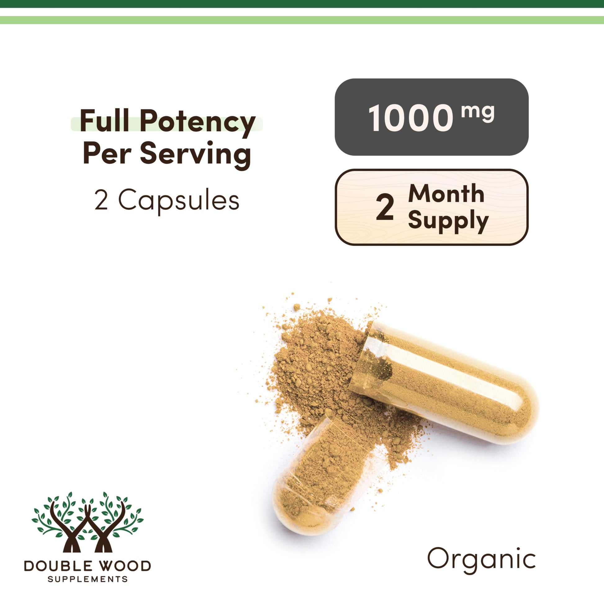 Organic Lions Mane Mushroom Capsules (120 Count), for Focus Support and Immune Health, Third Party Tested and Grown in The USA - by Double Wood Double Wood Supplements buy supplements canada