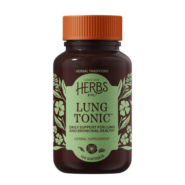 Herbs Etc. Lung Tonic - Lung Supplement for Bronchial Support - Healthy Breathing Support with Mullein, Horehound & Grindelia - 120 Softgels Herbs Etc. buy supplements canada