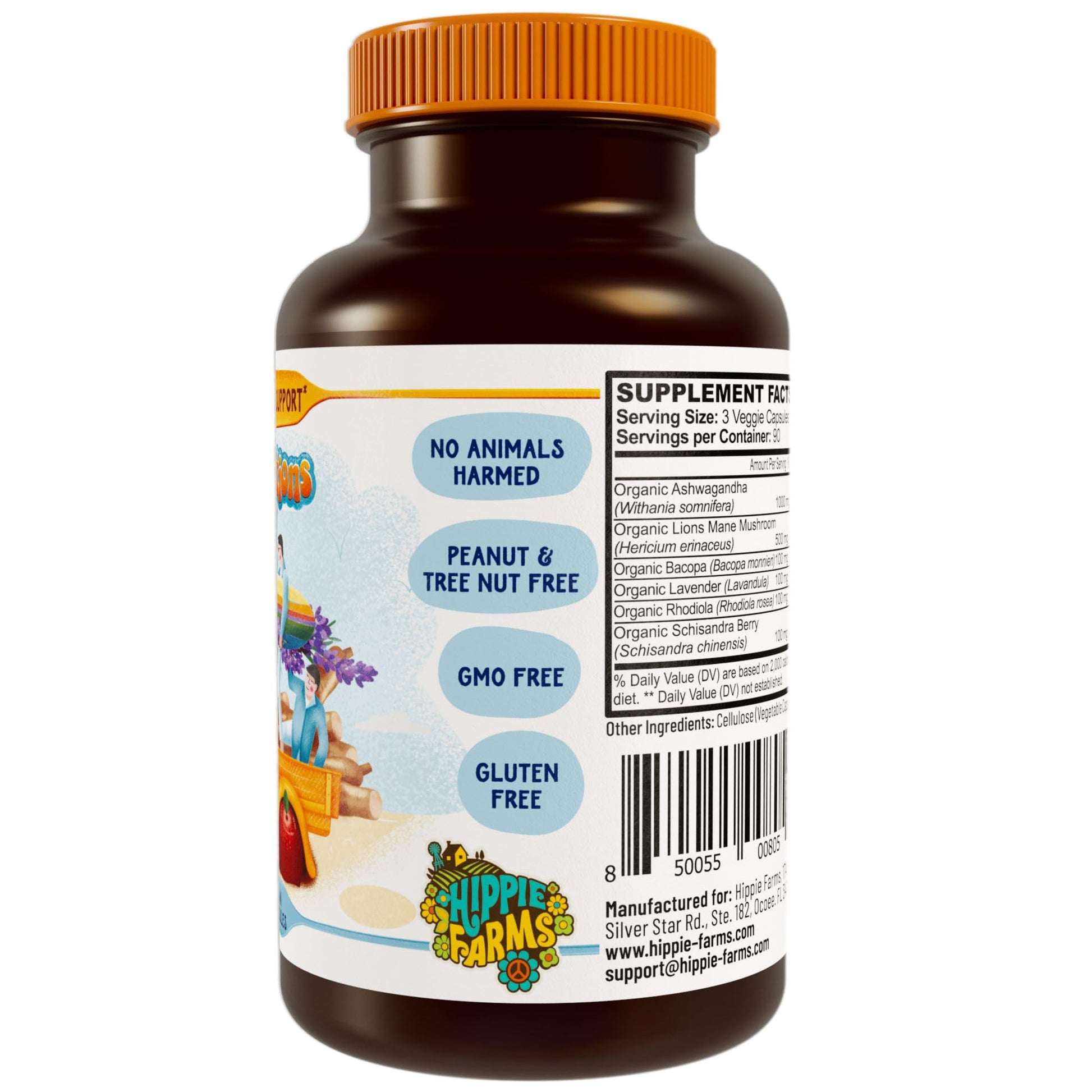Hippie Farms Stress, Mood, Energy Support - Ashwagandha Root, Lion's Mane & More - Good Vibrations Blend Hippie Farms buy supplements canada