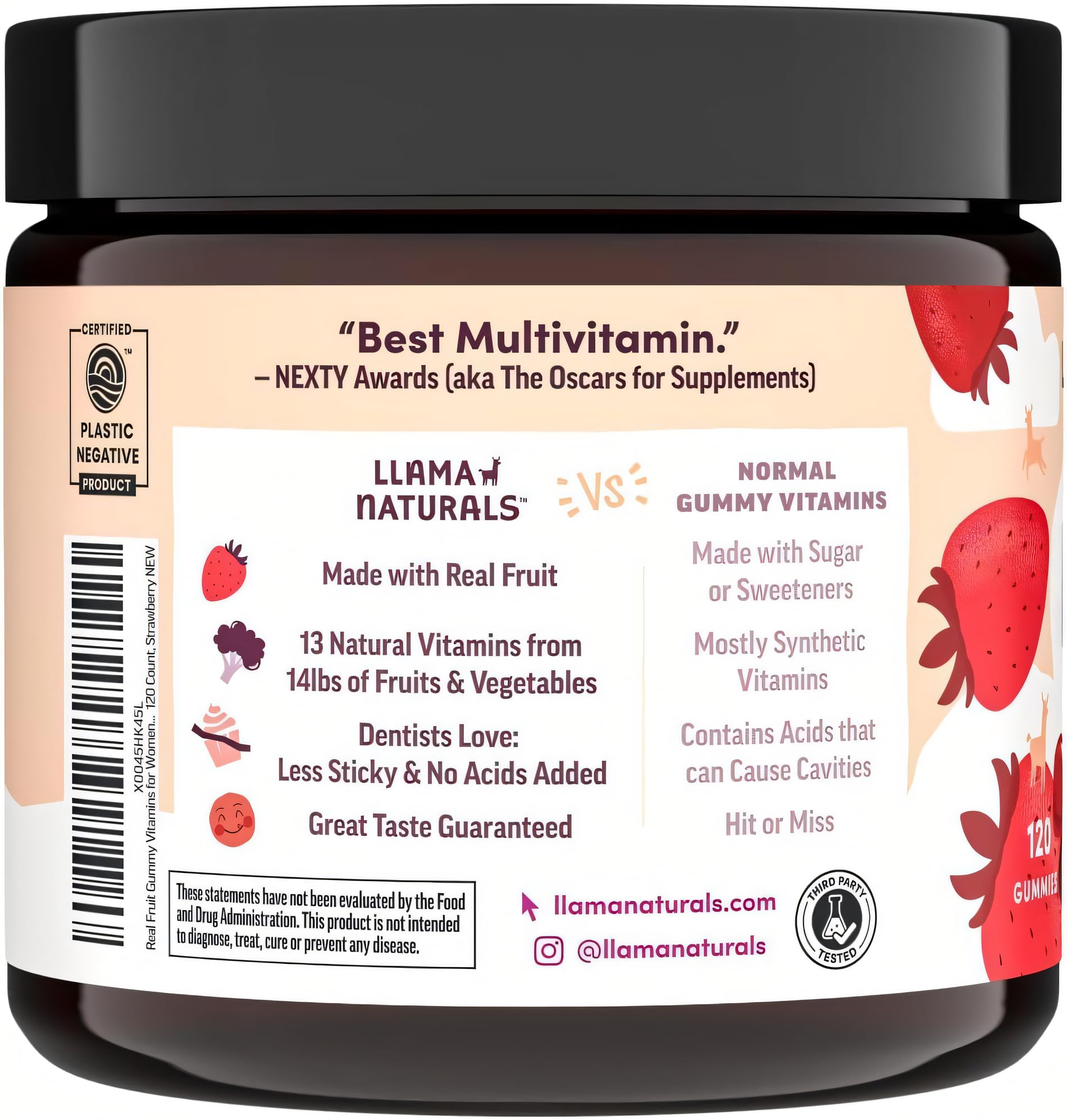 Llama Naturals Multivitamin for Women, Vegan, Organic Gummies with Vitamin D, C and K, Women's Real Fruit Gummy Vitamins Llama Naturals buy supplements canada