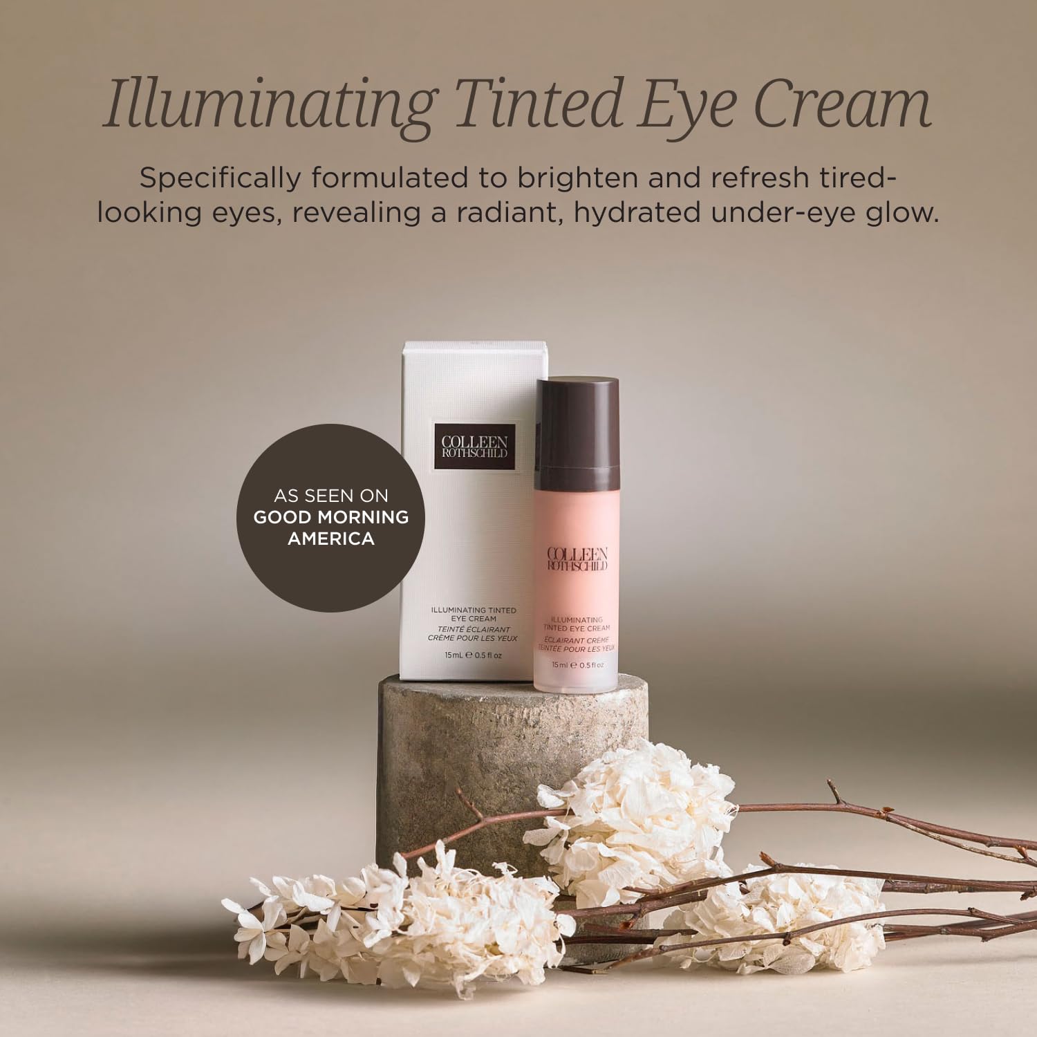 COLLEEN ROTHSCHILD Illuminating Tinted Eye Cream | Instant Brightening Effect | Nourishes & Targets Dark Circles | With Hyaluronic Acid, Caffeine, Pearlized Pigments & Peptides (0.5 fl oz) COLLEEN ROTHSCHILD buy supplements canada