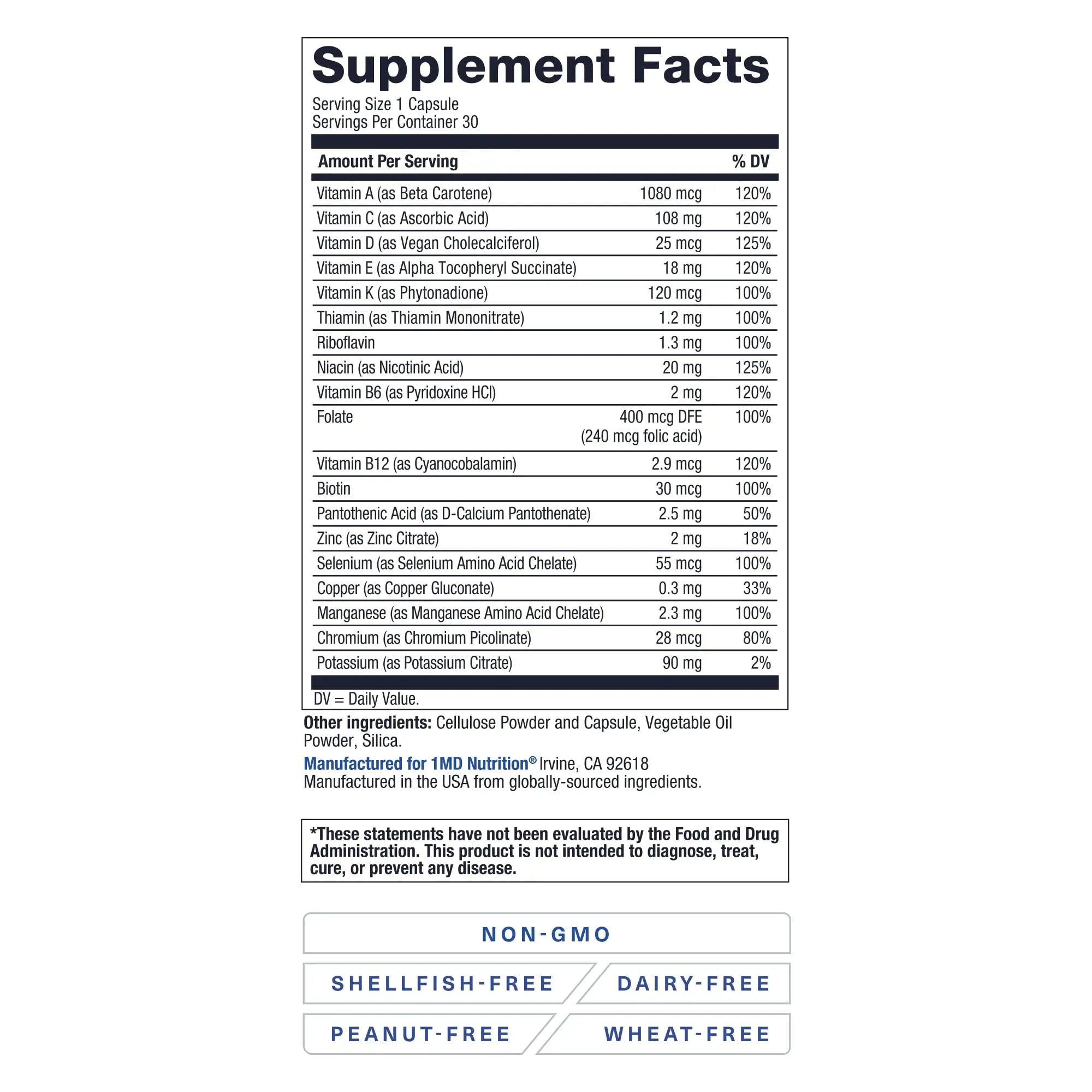 1MD Nutrition MultiVitMD Daily Multivitamin – 19 Essential Vitamins & Minerals for Adults Over 55 | Supports Healthy Aging, Heart, Brain, Bone, & Immune Health | 1MD Nutrition buy supplements canada