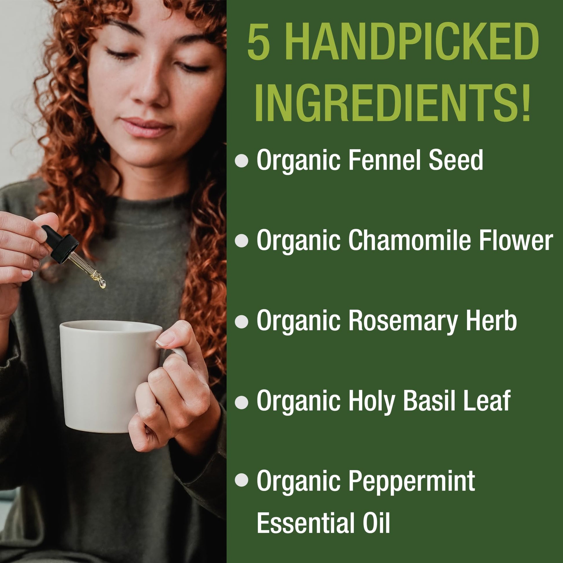 USDA Organic IBS Relief 5-in-1 Liquid Drops. for Ingestion, Bloating, Gas. Irritable Bowel Supplement with 5 Organic Ingredients. Peppermint Oil, Fennel Seed, Chamomile Flower, Rosemary, Holy Basil Peak Performance buy supplements canada