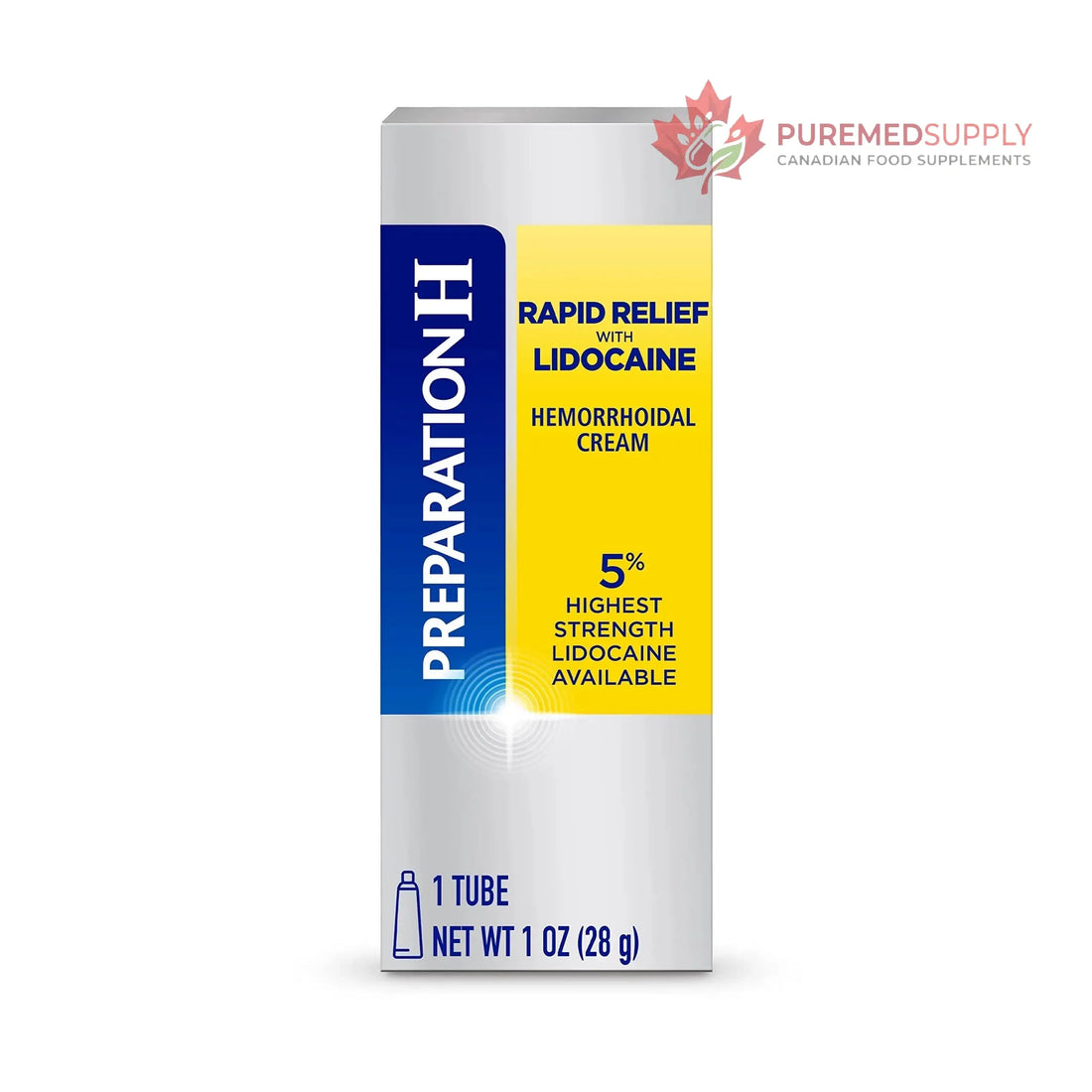 Preparation H Rapid Relief Hemorrhoid Cream with Lidocaine, Numbing Relief for Swelling, Pain, Burning and Itching - 1 Oz Tube Preparation H buy supplements canada