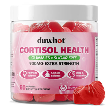 duwhot Cortisol Gummies, 15 in 1 Lower Cortisol Supplements for Women, w. Ashwagandha, Magnesium, Phosphatidylserine, Folate for Hormone Balance, Mood, Focus, Sleep Support, Sugar Free, Vegan, 60 duwhot buy supplements canada