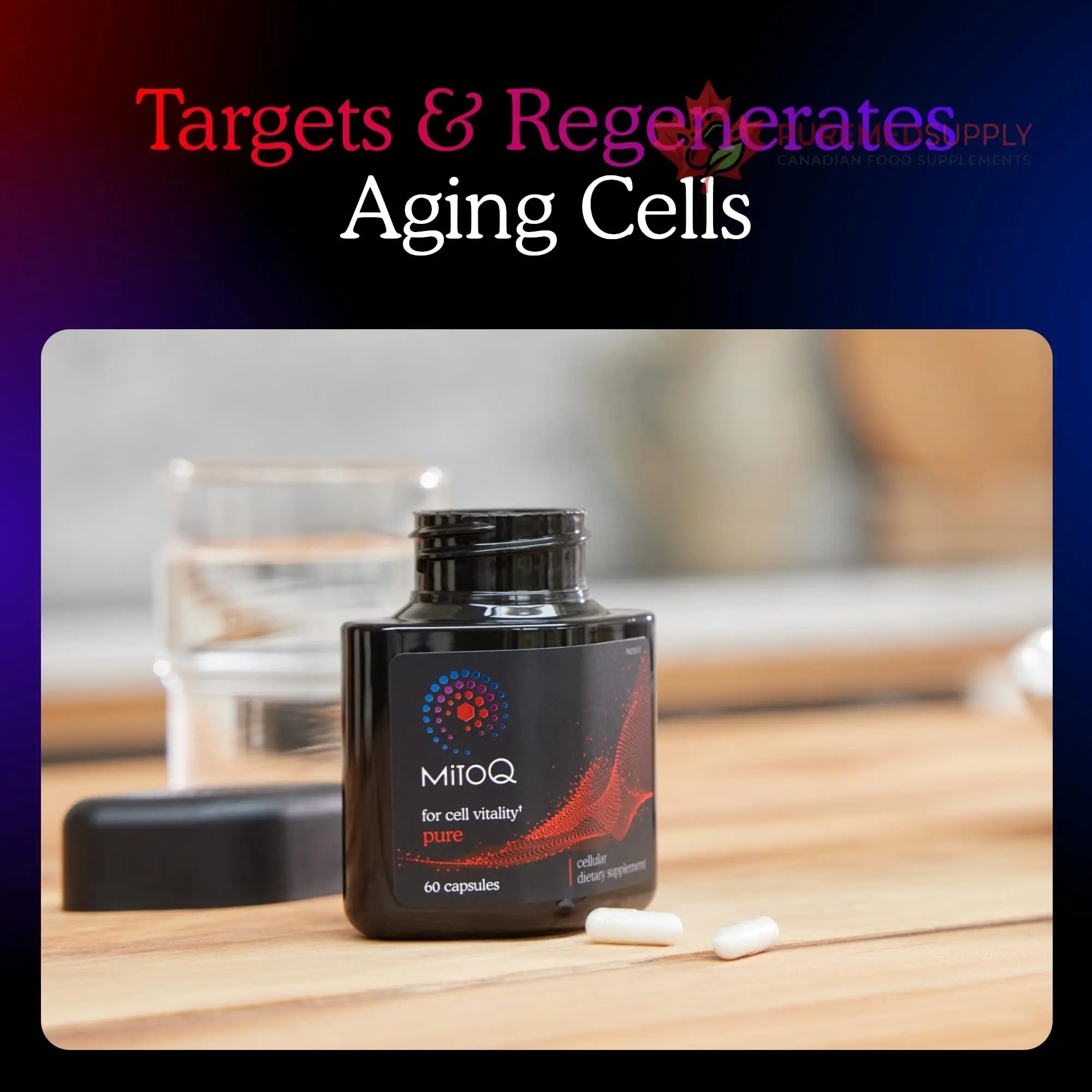 MitoQ Pure Advanced Mitochondria Supplement Superior Bioavailability to CoQ10 | Reduces Free Radical Damage for Healthy Aging, Metabolism, Heart Health, Energy, Strength & Mobility MitoQ buy supplements canada