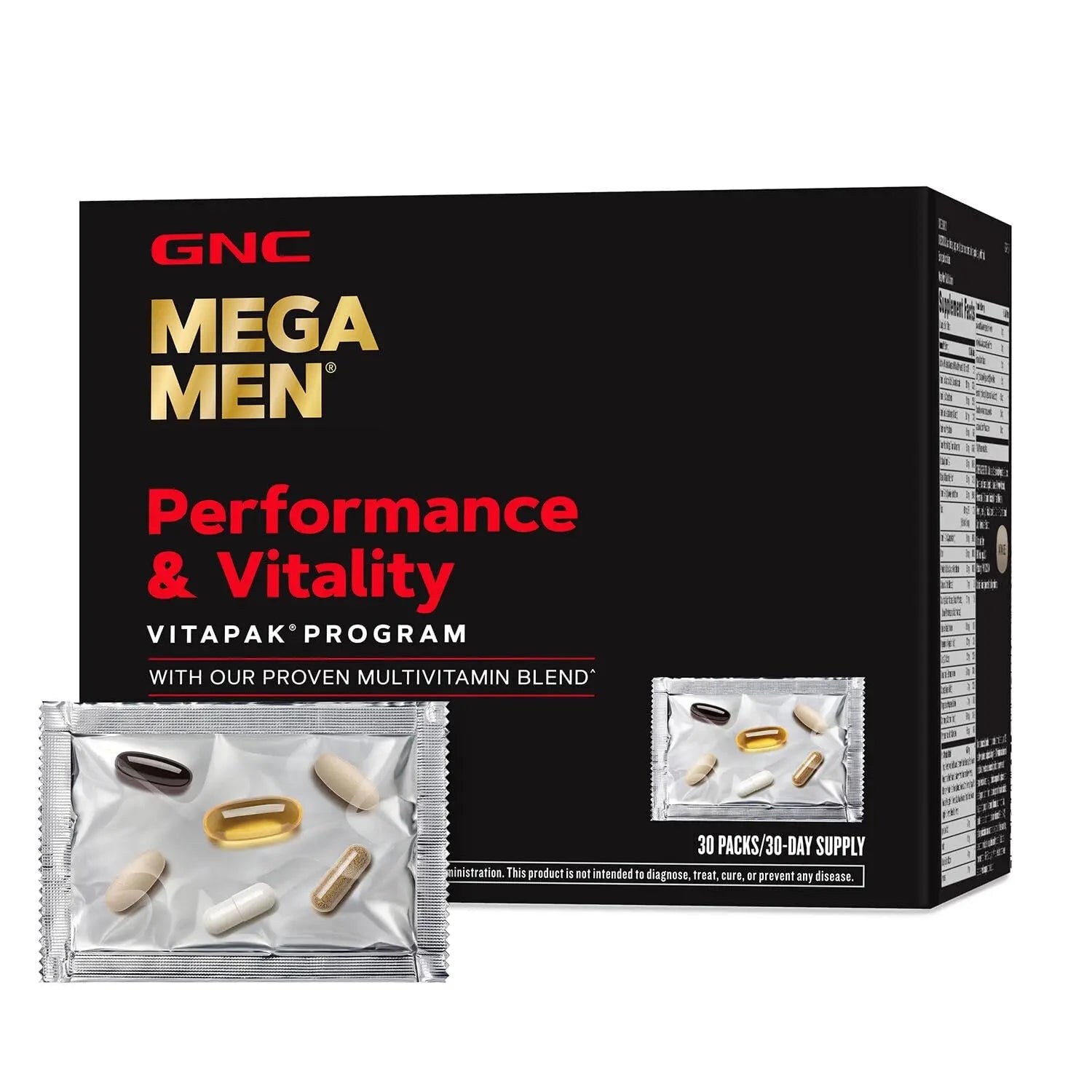 GNC Mega Men Performance and Vitality Vitapak Program, Convenient Complete Nutrition, 5 Products in 1 Packet, Circulation GNC buy supplements canada