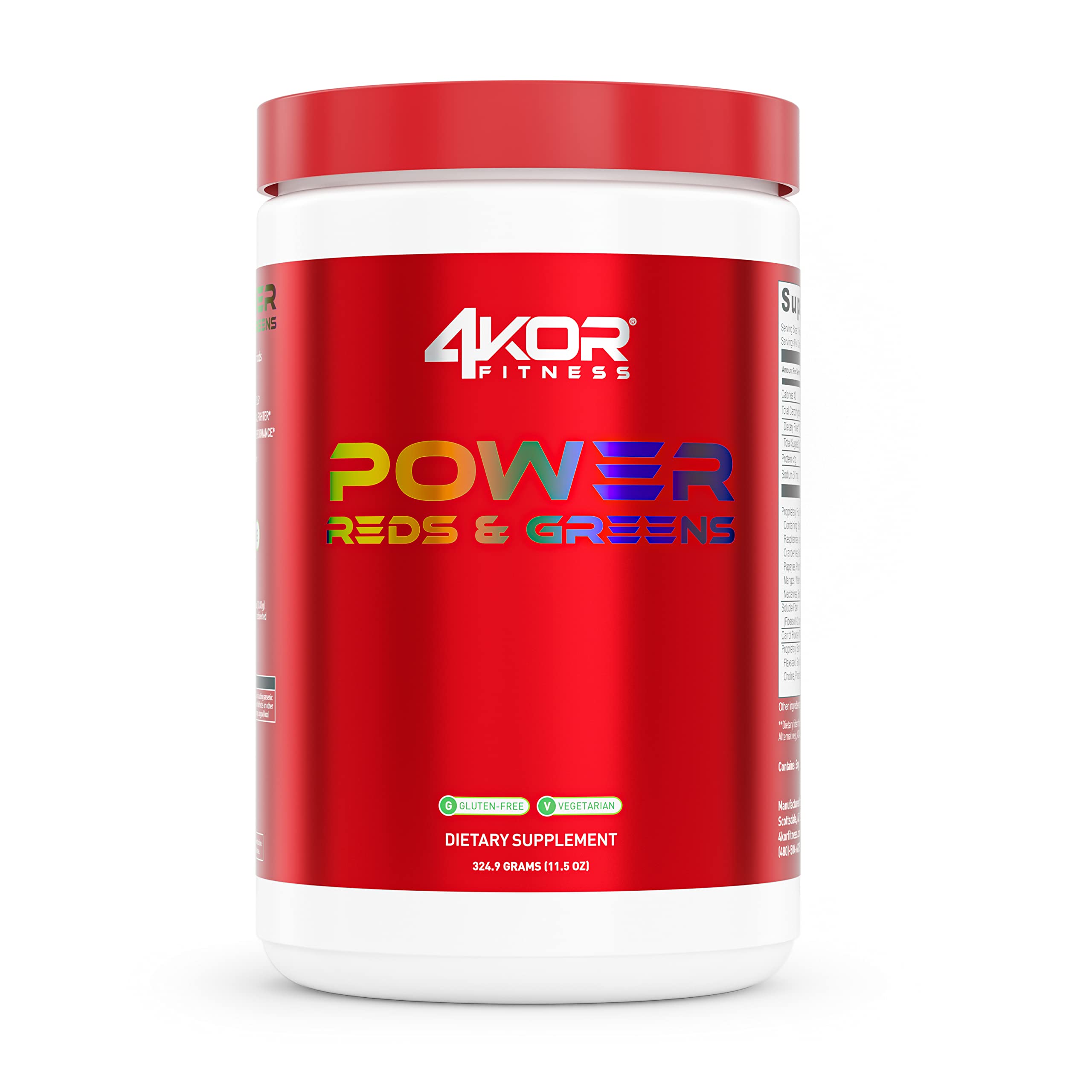 4KOR Fitness Power Reds & Greens: an Energizing Greens Drink Made up of Antioxidant-Rich Superfoods, Gluten-Free and Vegetarian, 30 Servings (1 Bottle) 4KOR Fitness buy supplements canada