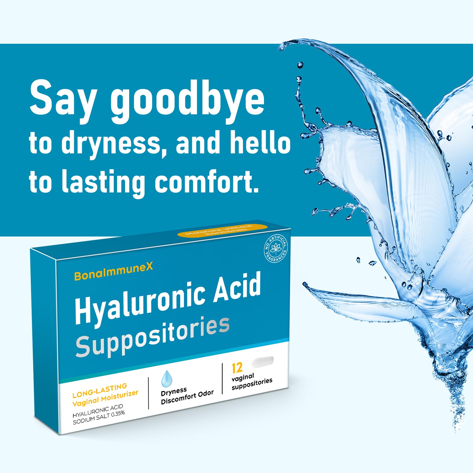 Peralpow Hyaluronic Acid Vaginal Suppositories 10 mg for Women | Vaginal Moisturizer for Dryness, Itching & Irritation | Menopause & Intimate Care with Coconut Fatty Acids | Estrogen Free, 12 Count Peralpow buy supplements canada