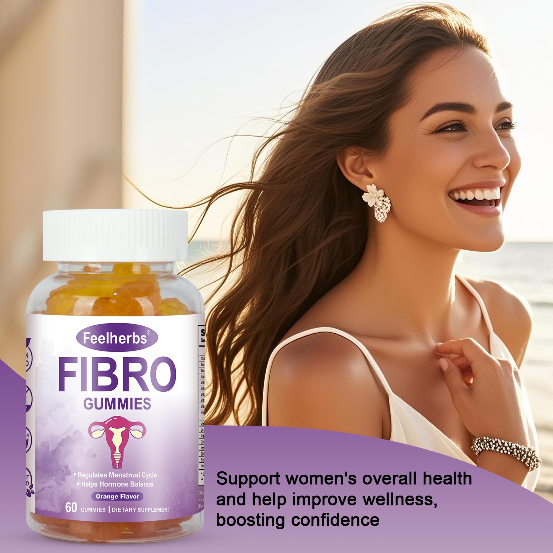 Fibro Gummies for Women Ovarian, Multivitamin Gummies for Hormone Balance, Ovarian Support Inositol Gummy with Vitamin A, E, and Minerals, 60 Count Feelherbs buy supplements canada