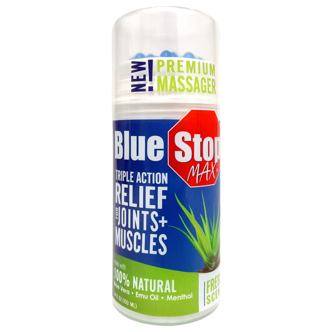 Blue Stop Max Applicator: Fast-Acting Massage Applicator for Sports Cream, Elbow Relief, Performance Roll On for Muscle & Joint Soreness - Convenient Relief for Active Individuals, 1 Pack of 3.4 Oz Blue Stop Max buy supplements canada