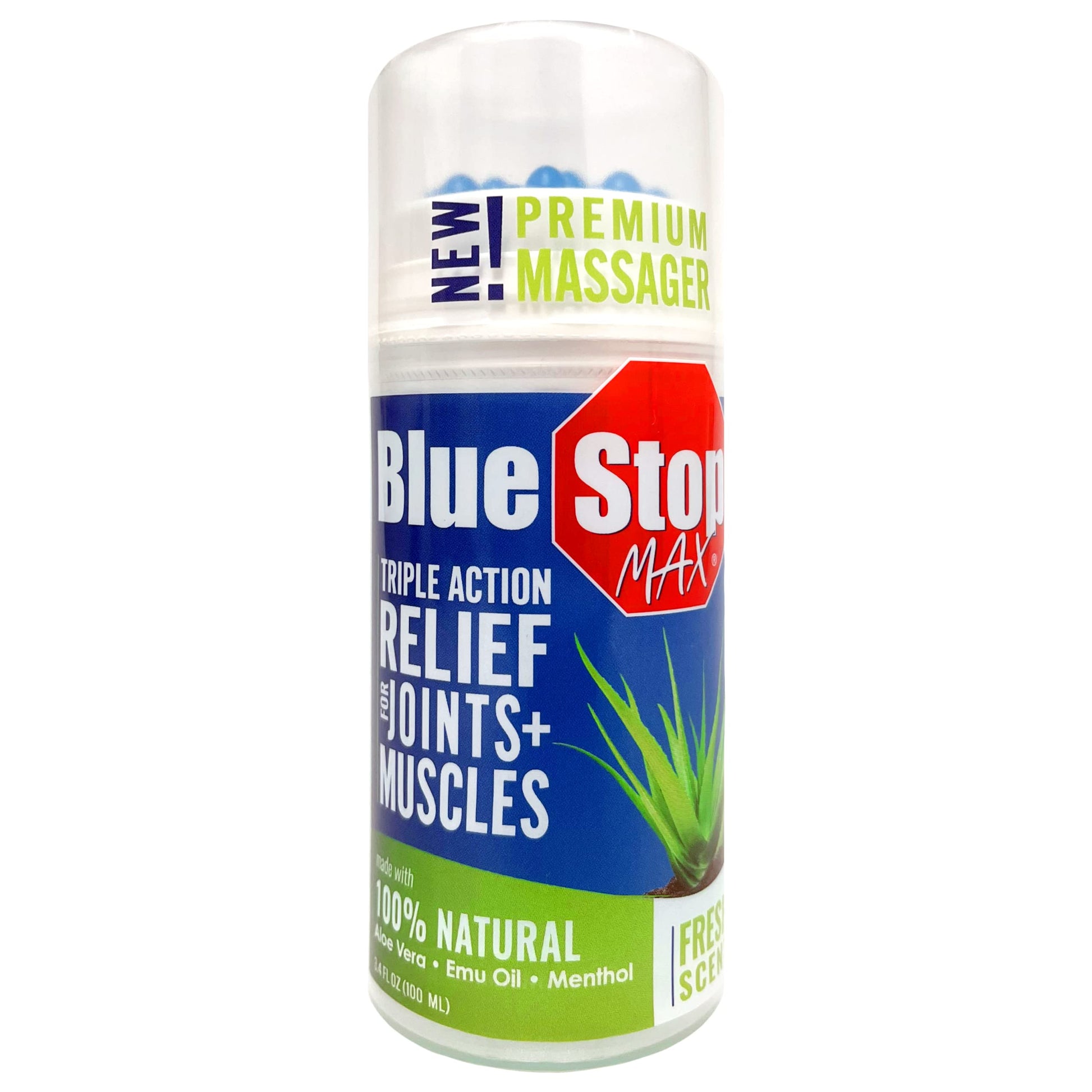 Blue Stop Max Applicator: Fast-Acting Massage Applicator for Sports Cream, Elbow Relief, Performance Roll On for Muscle & Joint Soreness - Convenient Relief for Active Individuals, 1 Pack of 3.4 Oz Blue Stop Max buy supplements canada