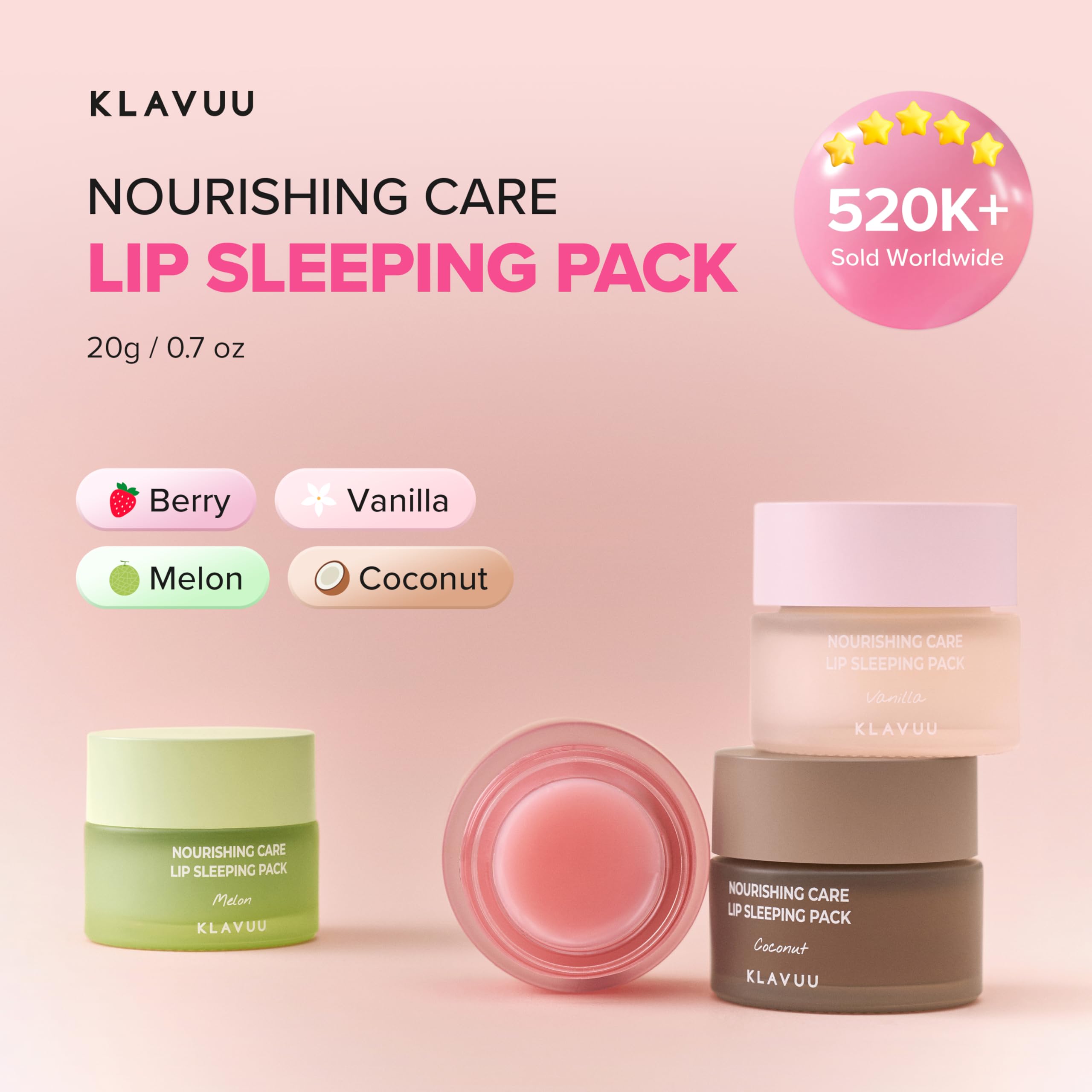 Klavuu Lip Mask Sleeping Pack (0.7oz) – Overnight Deep Hydrating Korean Lip Balm Treatment for Very Dry, Chapped Lips | Lip Lightening & Plumping with Instant Hydration | Gentle Exfoliating (Berry) KLAVUU buy supplements canada