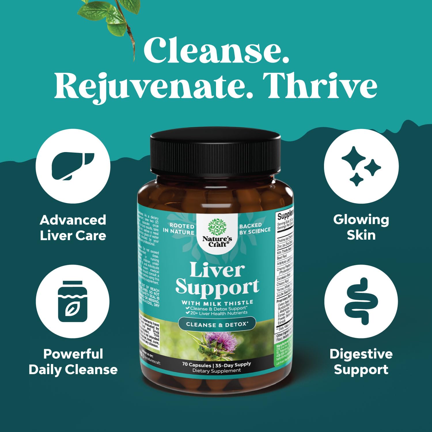 Liver Cleanse Detox & Repair Formula - Herbal Liver Support Supplement Natures Craft buy supplements canada