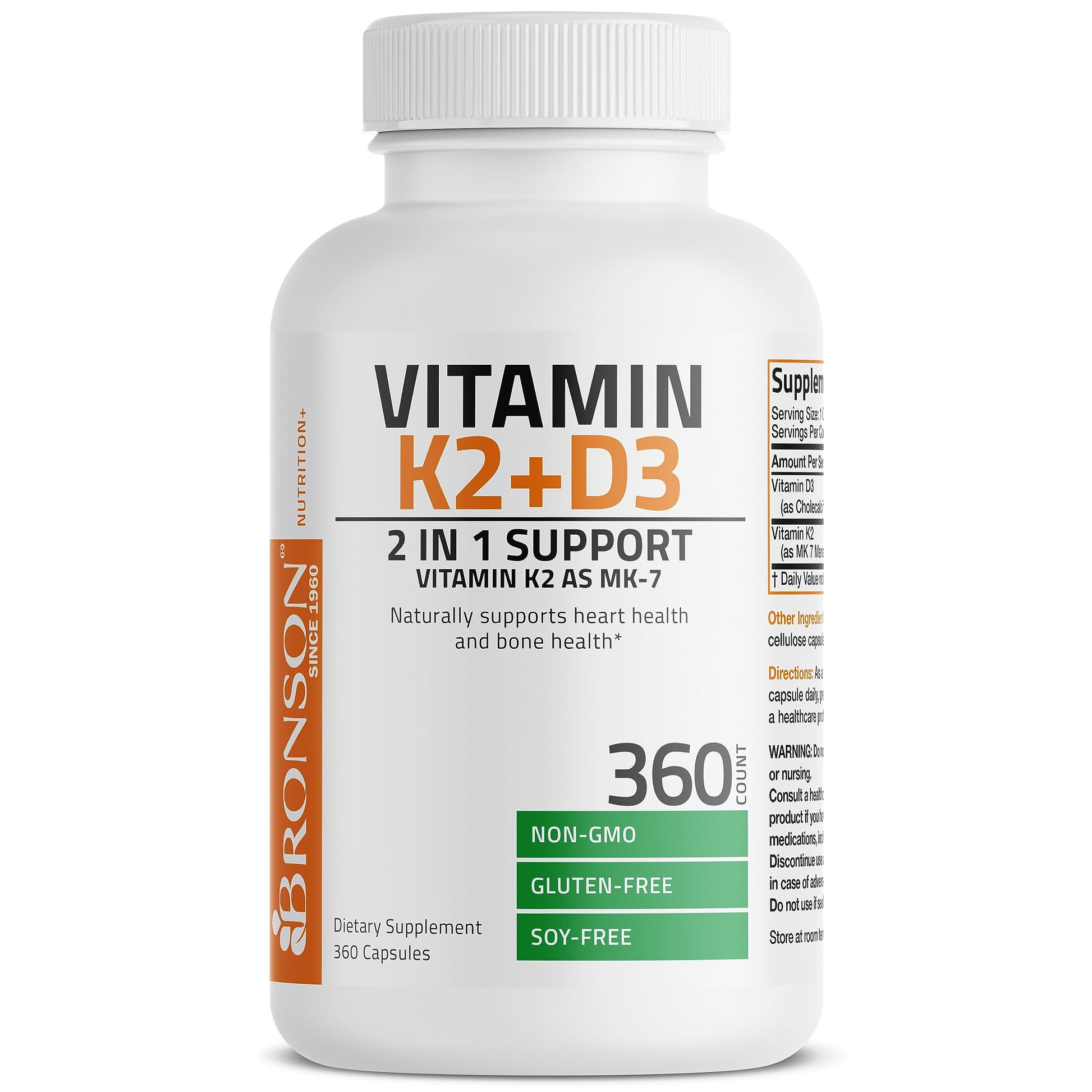 Bronson Vitamin K2 (MK7) with D3 Supplement Non-GMO Formula 5000 IU Vitamin D3 Bronson buy supplements canada