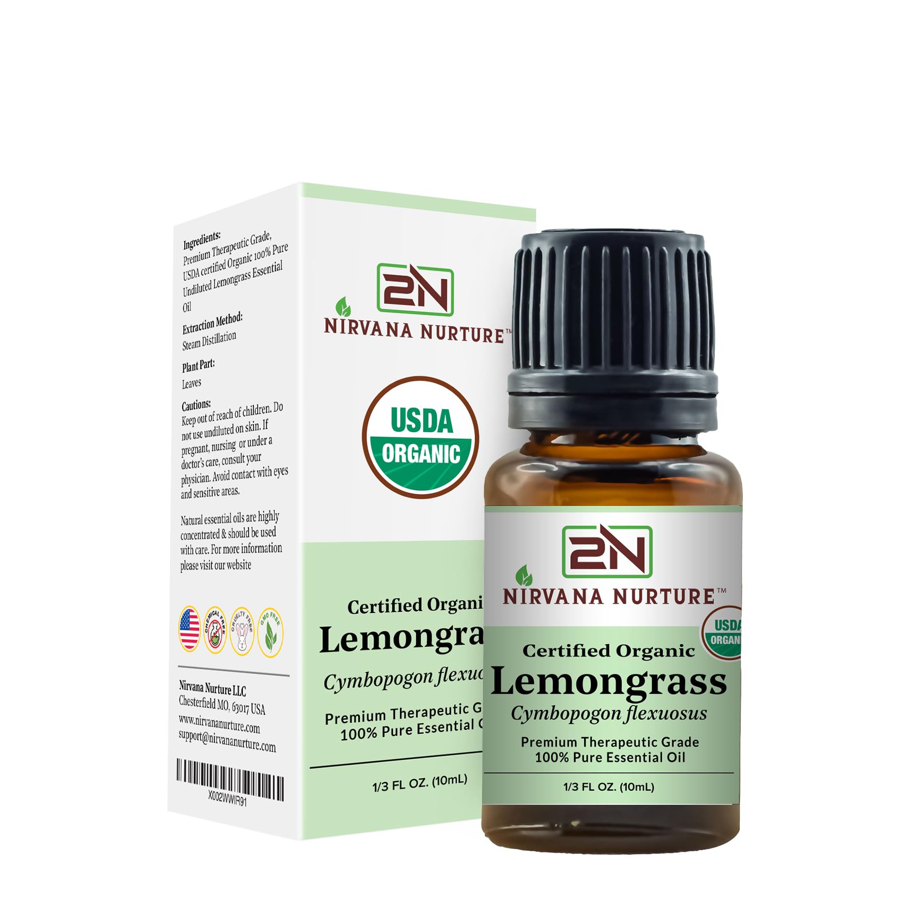 Nirvana Nurture Lemongrass Essential Oil USDA Certified Organic 100% Pure Premium Therapeutic Grade Nirvana Nurture buy supplements canada