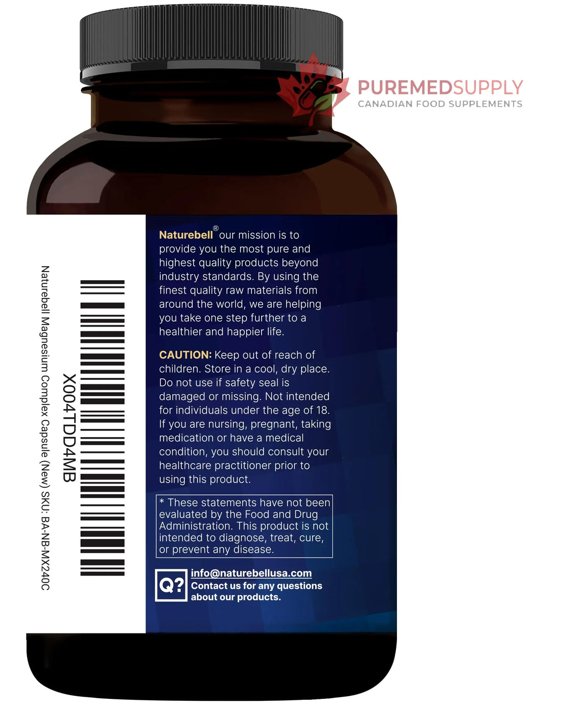 NatureBell 12-in-1 Magnesium Complex 1000mg, 4-Months Supply – Magnesium Glycinate, Citrate, Taurate, Malate, & More – High Absorption Formula for Men & Women – Chelated & Purified – 240 Capsules NatureBell buy supplements canada