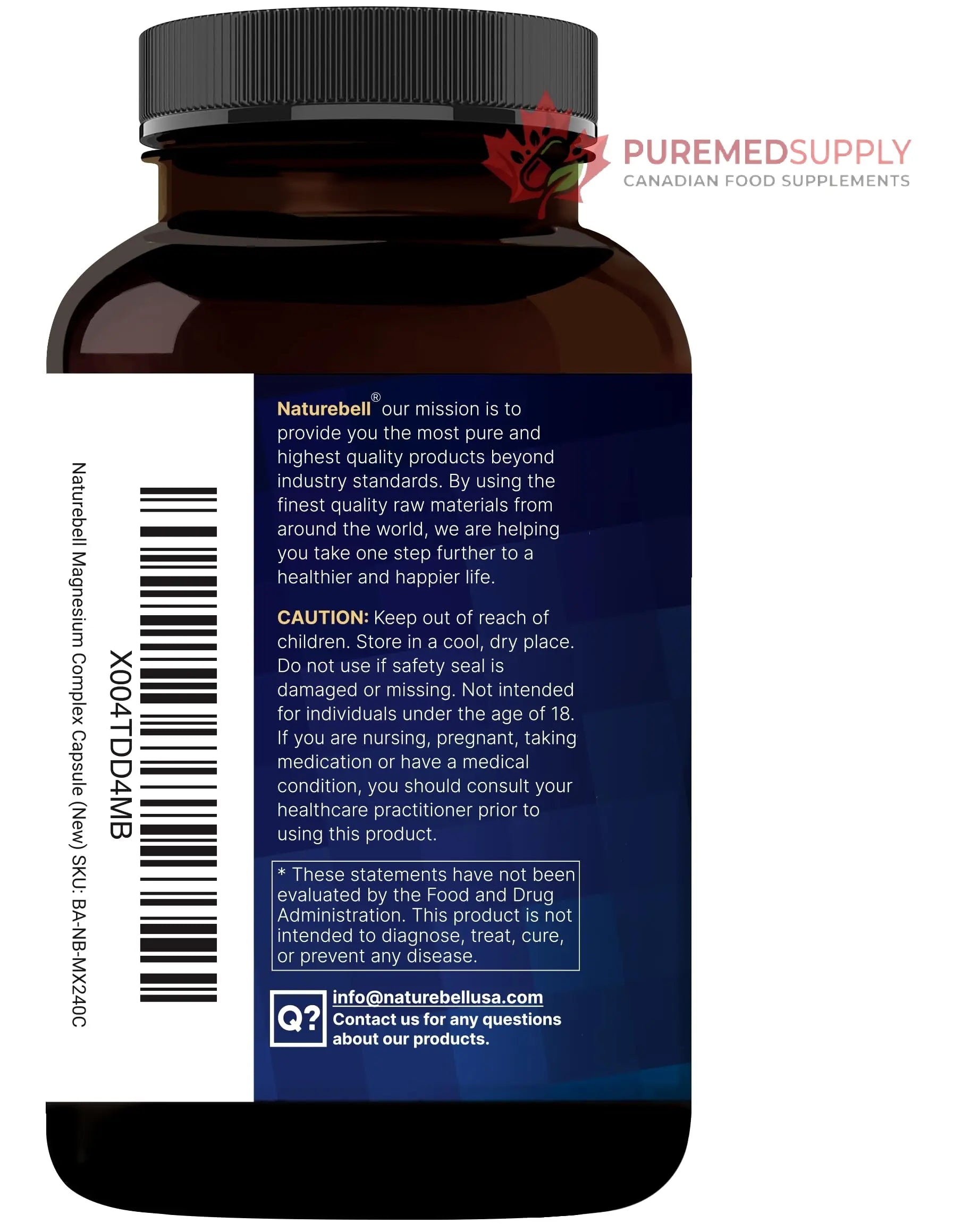NatureBell 12-in-1 Magnesium Complex 1000mg, 4-Months Supply – Magnesium Glycinate, Citrate, Taurate, Malate, & More – High Absorption Formula for Men & Women – Chelated & Purified – 240 Capsules NatureBell buy supplements canada
